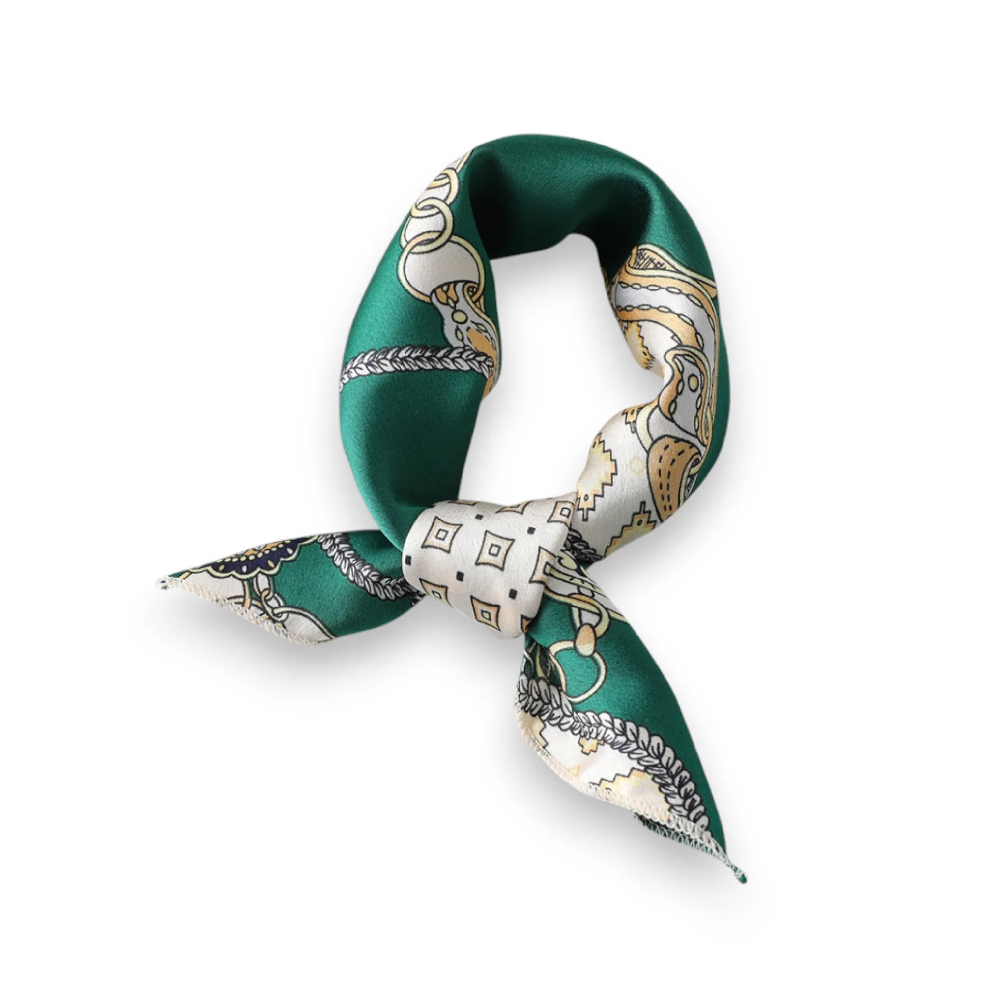 Women's Baroque Print Satin Scarf with Glossy Finish 20x20 Inches sold by Anna-Kaci