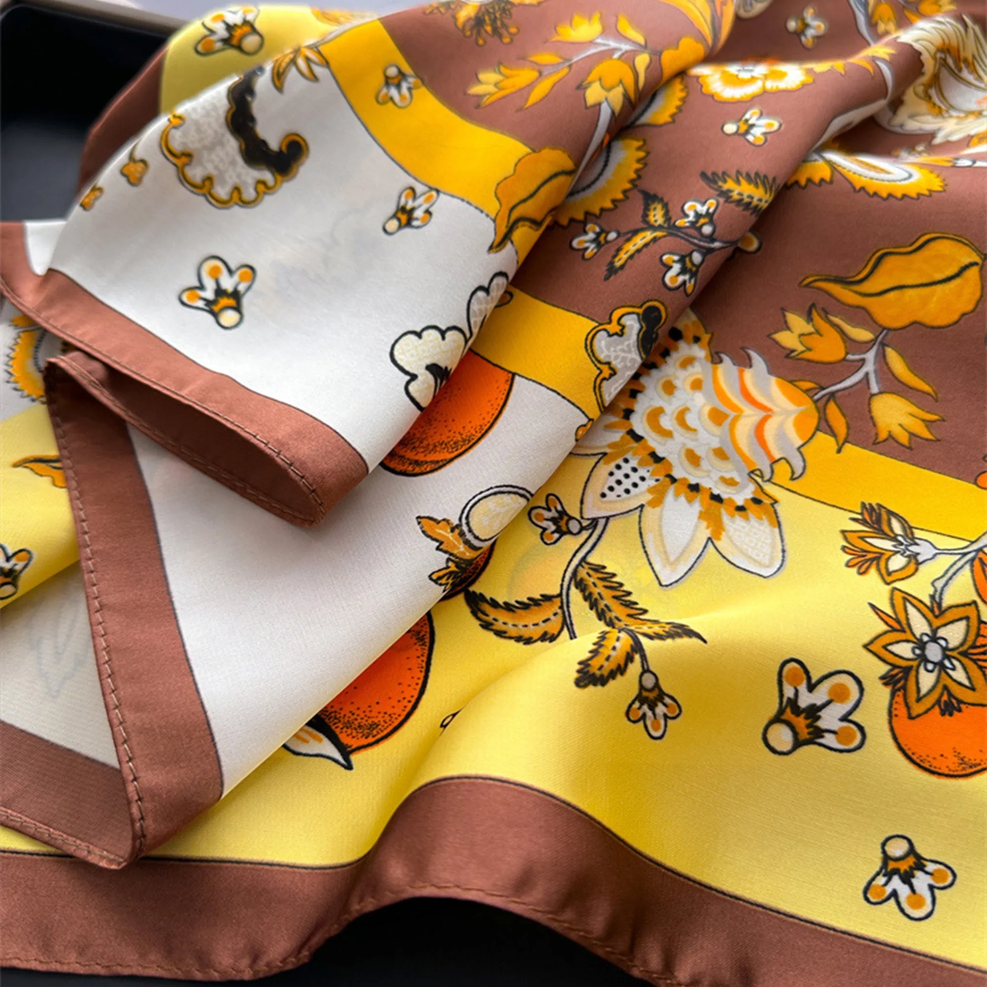 Anna-Kaci Women's Floral Print Satin Scarf with Elegant Design 27.5¡Á27.5 Inches sold by Anna-Kaci product image thumbnail 4