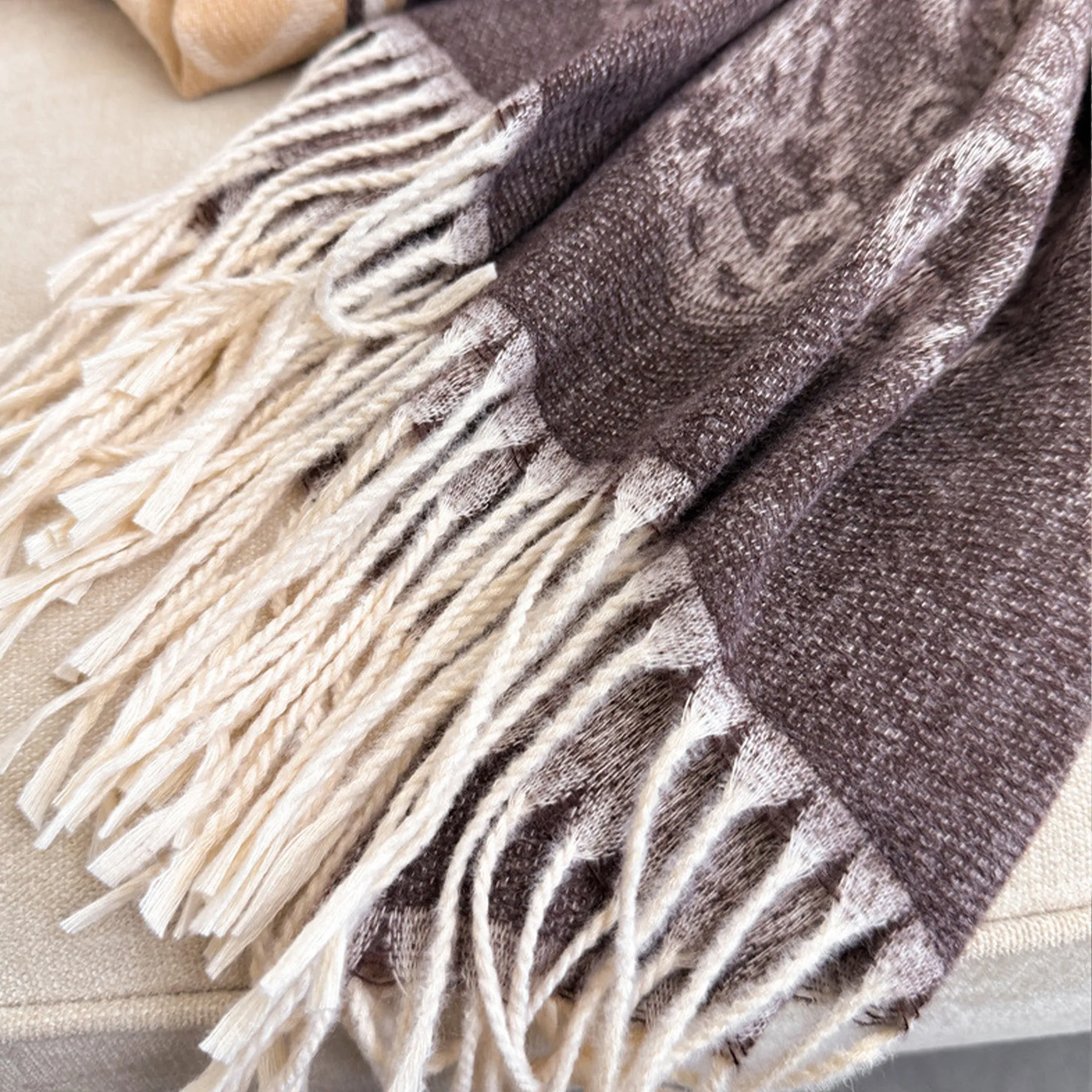 Anna-Kaci Women's Scarf with Jacquard Geometric and Paisley Pattern Fringe Design 78.5¡Á27.5 Inches sold by Anna-Kaci product image thumbnail 4