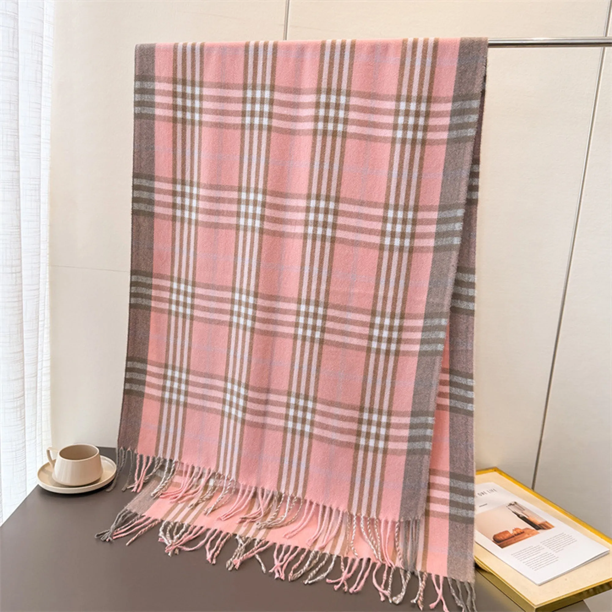 Anna-Kaci Women's Classic Plaid Cashmere-Feel Scarf with Fringed Edges 78.5¡Á24 Inches sold by Anna-Kaci product image thumbnail 3