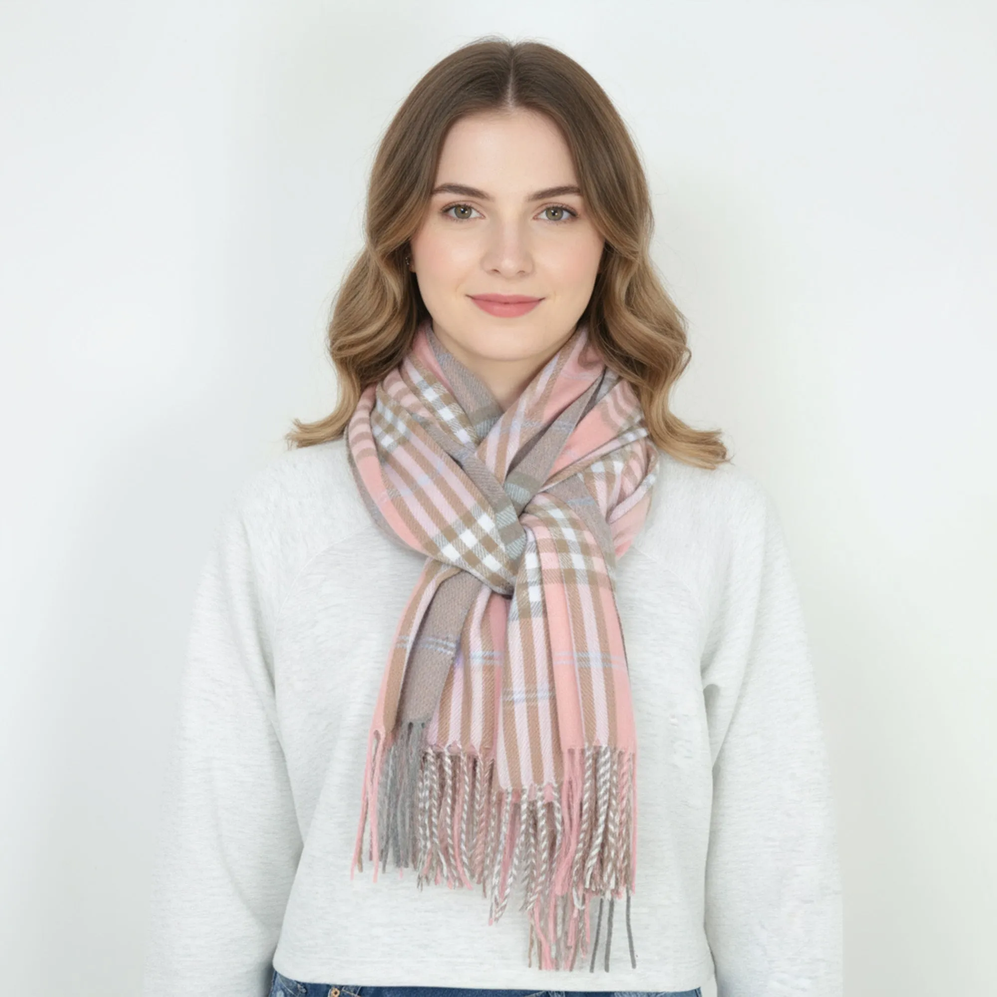 Anna-Kaci Women's Classic Plaid Cashmere-Feel Scarf with Fringed Edges 78.5¡Á24 Inches sold by Anna-Kaci product image thumbnail 2