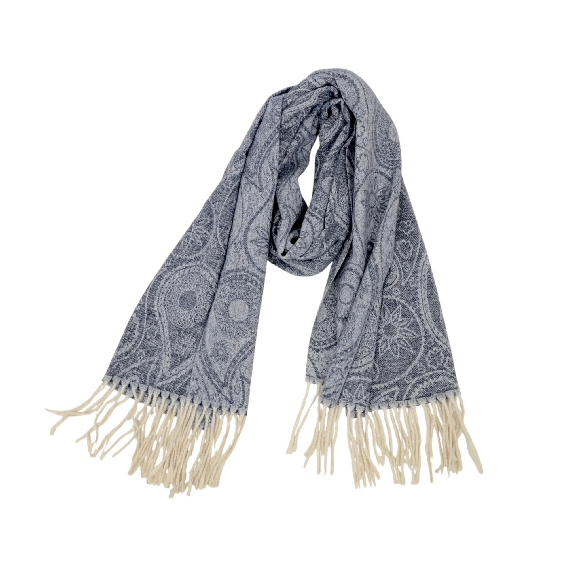 Anna-Kaci Women's Jacquard Knit Scarf with Tassel Fringe and Bohemian Floral Pattern 78.5¡Á26 Inches sold by Anna-Kaci