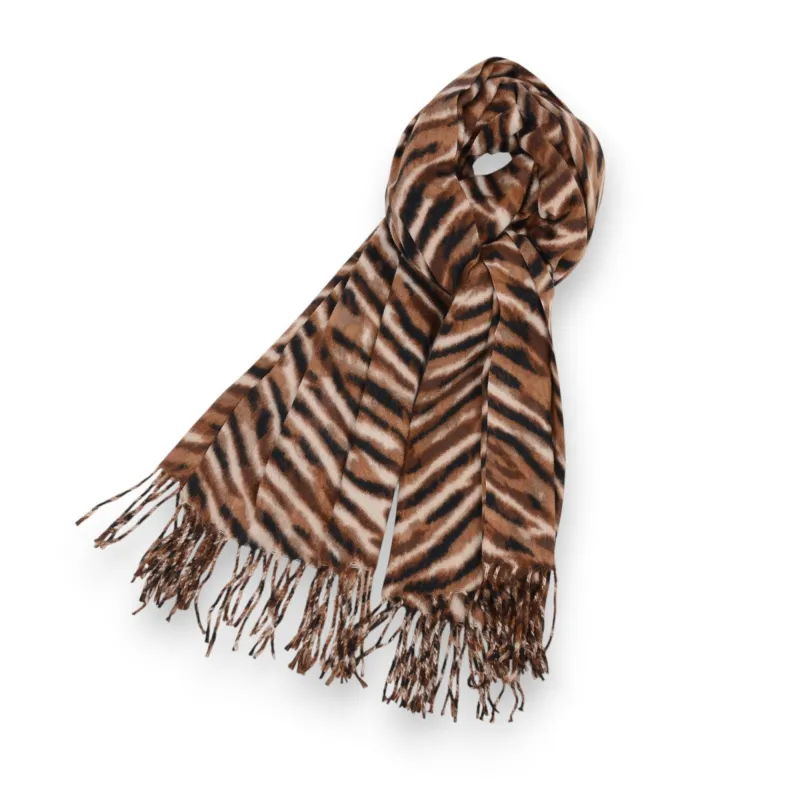 Anna-Kaci Women's Zebra Pattern Soft Brushed Scarf with Fringe Tassel Ends 70.5¡Á27.5 Inches sold by Anna-Kaci