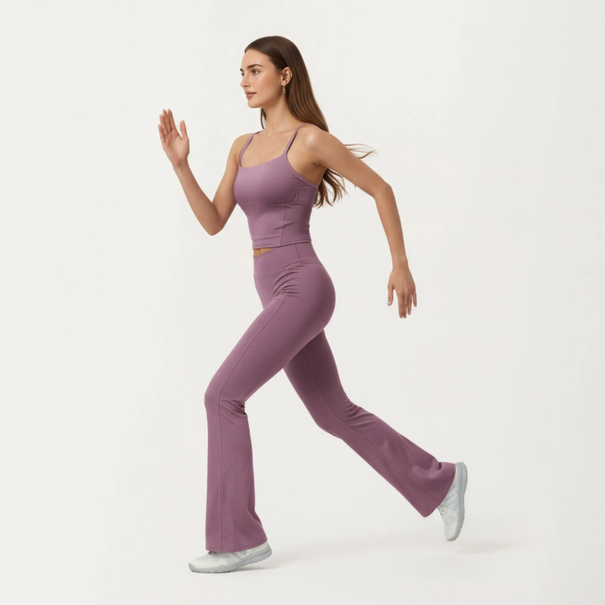 Anna-Kaci Active Women's High Waist Flare Leg Athletic Pants with Smooth Stretch Fabric and Contoured Supportive Fit for Comfortable Daily Movement sold by Anna-Kaci product image thumbnail 4