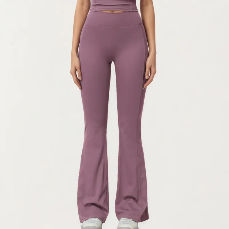 Anna-Kaci Active Women's High Waist Flare Leg Athletic Pants with Smooth Stretch Fabric and Contoured Supportive Fit for Comfortable Daily Movement sold by Anna-Kaci