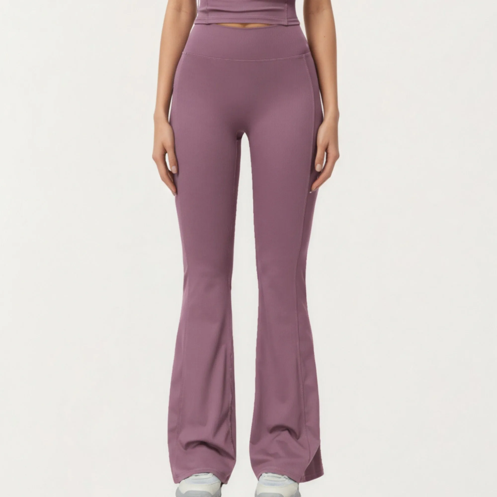 Anna-Kaci Active Women's High Waist Flare Leg Athletic Pants with Smooth Stretch Fabric and Contoured Supportive Fit for Comfortable Daily Movement sold by Anna-Kaci