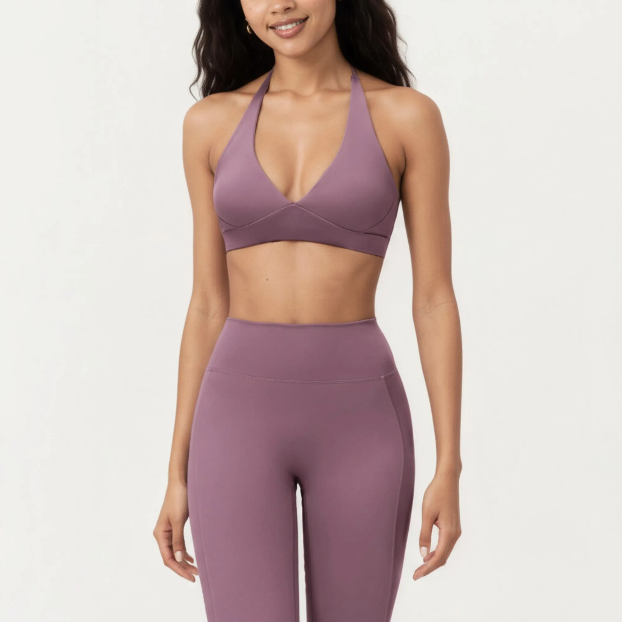 Anna-Kaci Active Women's Halter Neck Sports Bra with Deep V-Front, Wide Underband Support and Smooth Stretch Fabric for a Flattering Active Fit sold by Anna-Kaci