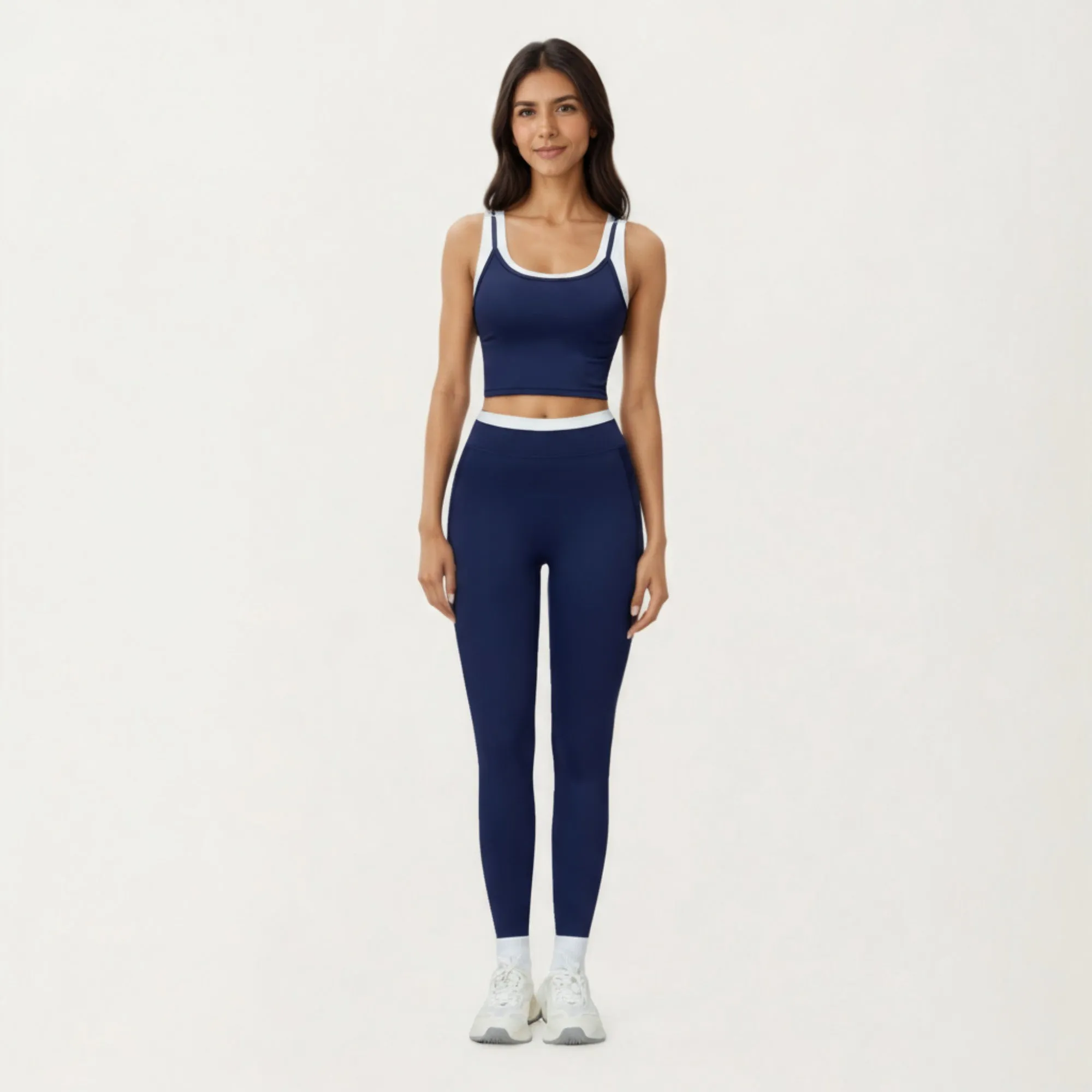 Anna-Kaci Active Women's Fitted Scoop Neck Crop Athletic Tank Top with Contrast Trim Details and Supportive Stretch Performance Fabric sold by Anna-Kaci product image thumbnail 3