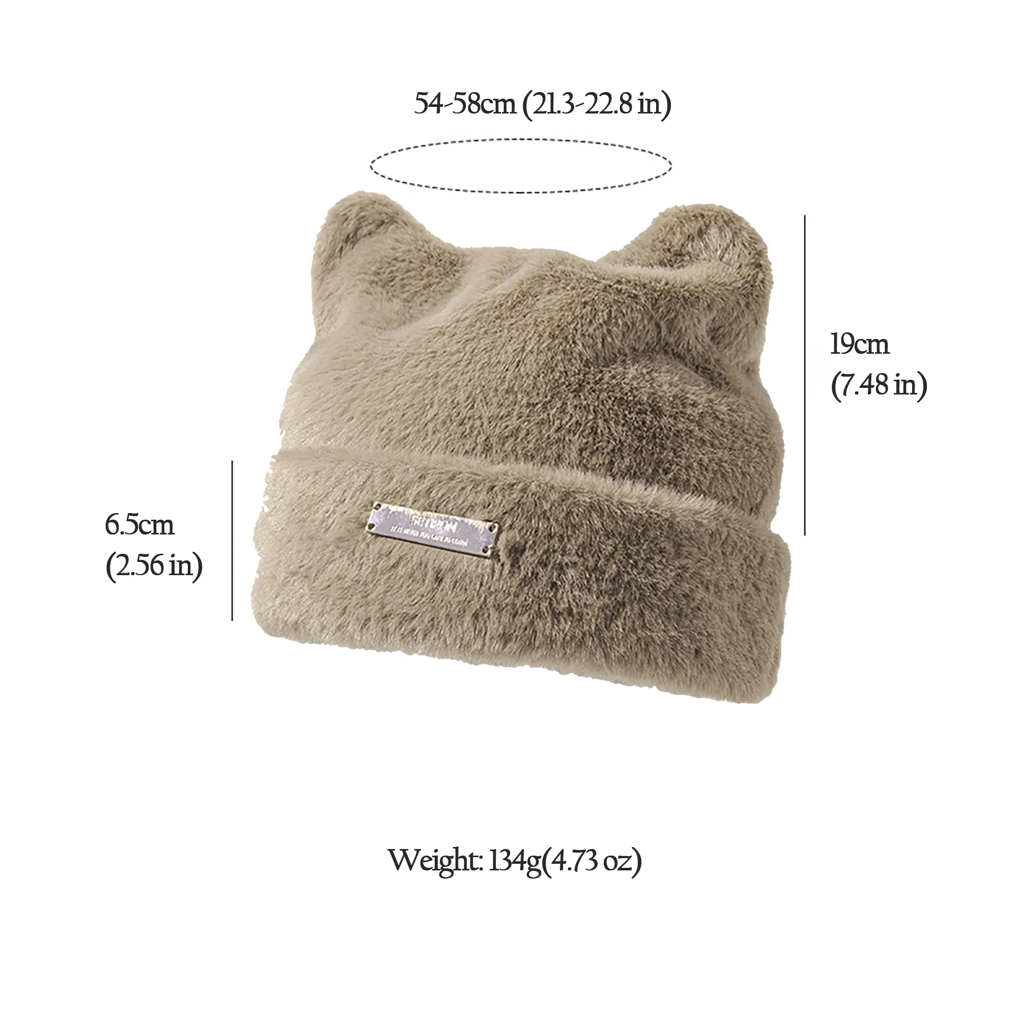Anna-Kaci Women's Fuzzy Cat Ear Beanie - Soft Plush Winter Hat sold by Anna-Kaci product image thumbnail 3