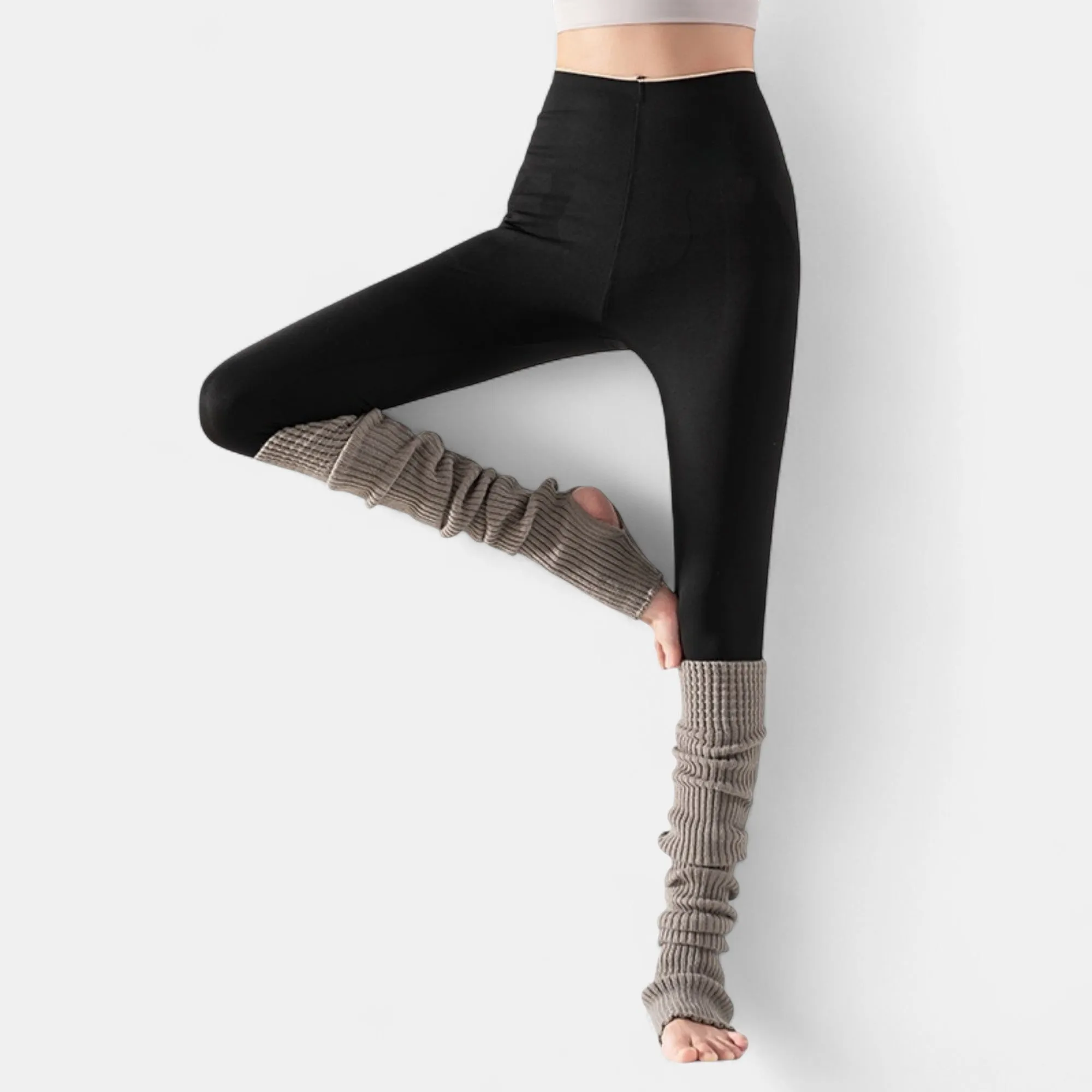 Anna-Kaci Women's Ribbed Knit Stirrup Leg Warmers with Slouch Fit sold by Anna-Kaci product image thumbnail 3