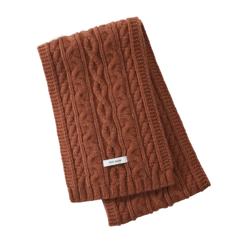 Anna-Kaci Women¡¯s Cable Knit Scarf with Soft Textured Wool-Blend Yarn and Classic Ribbed Edges for Warm Comfortable Layering in a Cozy Finish sold by Anna-Kaci