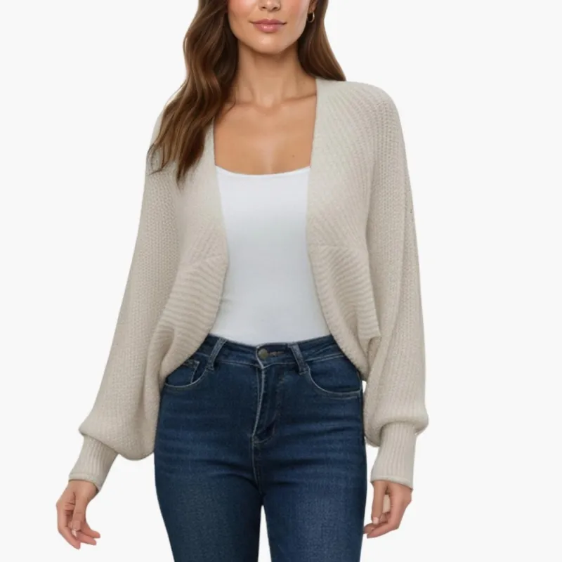 Anna-Kaci Women' s Open Front Dolman Sleeve Knit Cardigan with Soft Textured Cozy Rib Design and Relaxed Draped Silhouette sold by Anna-Kaci