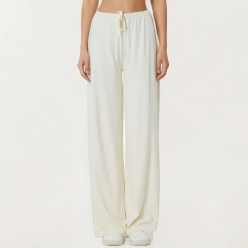 Anna-Kaci Active Women¡¯s High Waist Wide Leg Lounge Pants with Soft Stretch Fabric Adjustable Drawstring Waistband sold by Anna-Kaci