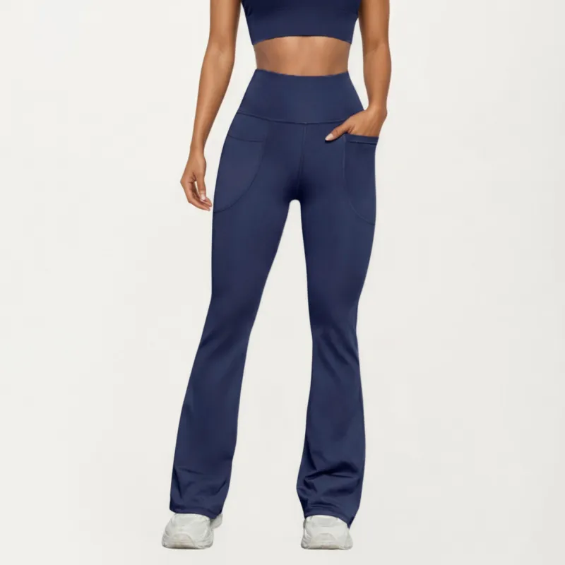 Anna-Kaci Active Women¡¯s Flare Athletic Pants with Wide Supportive Waistband Functional Patch Pockets and Stretch Performance Fabric sold by Anna-Kaci