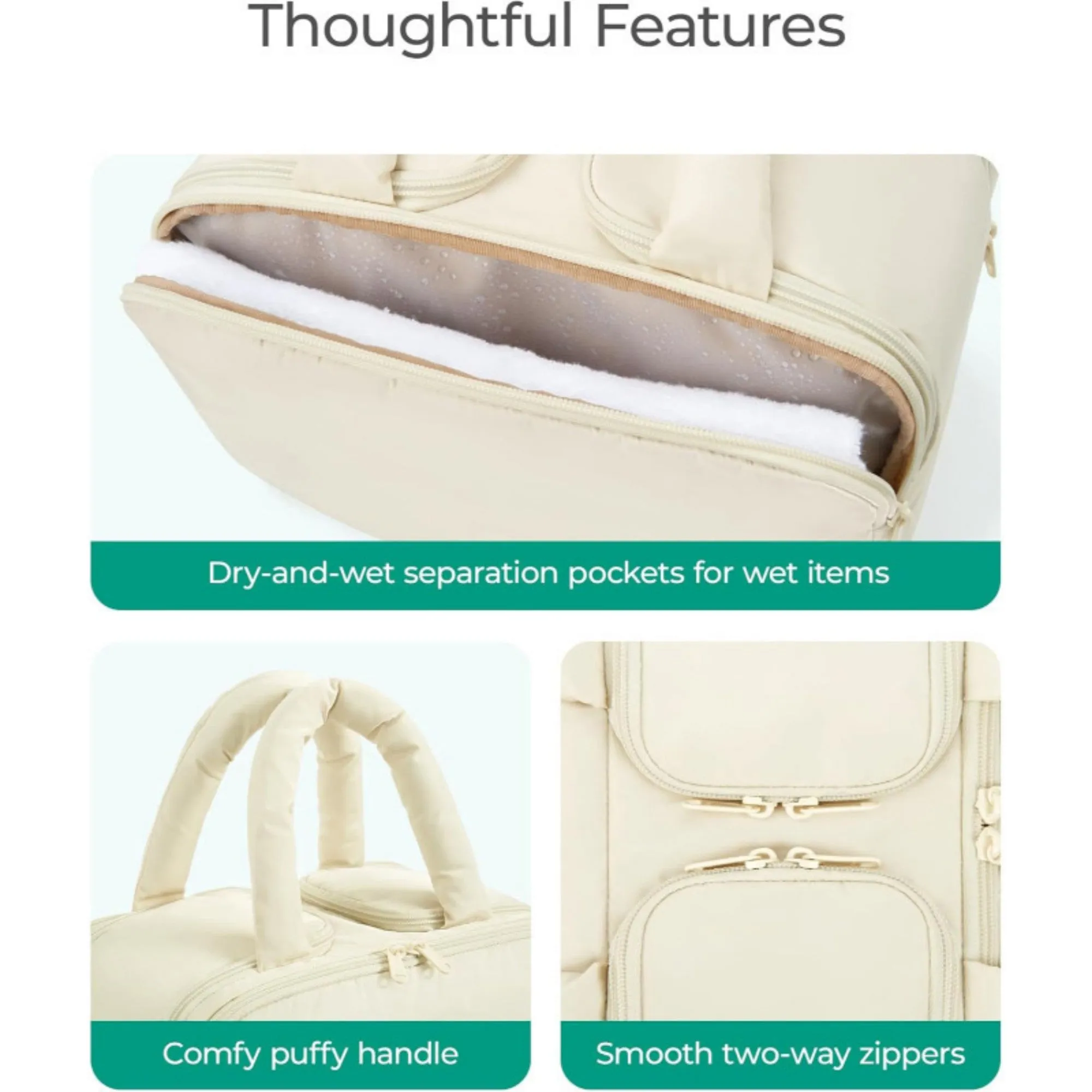 Anna-Kaci Makeup Brush and Toiletry Organizer Bag with Easy-Clean PVC Front Pocket and Elastic Holders sold by Anna-Kaci product image thumbnail 4