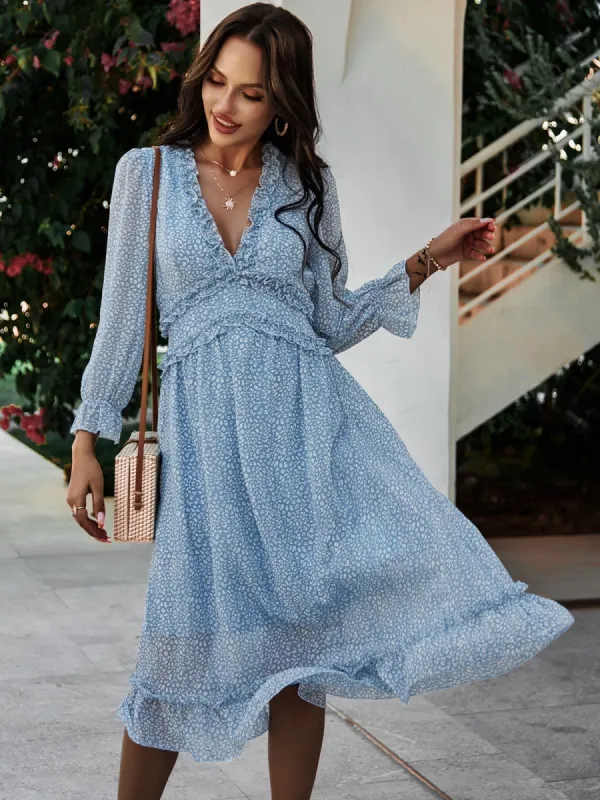 Ruffle Dot Print Dress made by Anna-Kaci