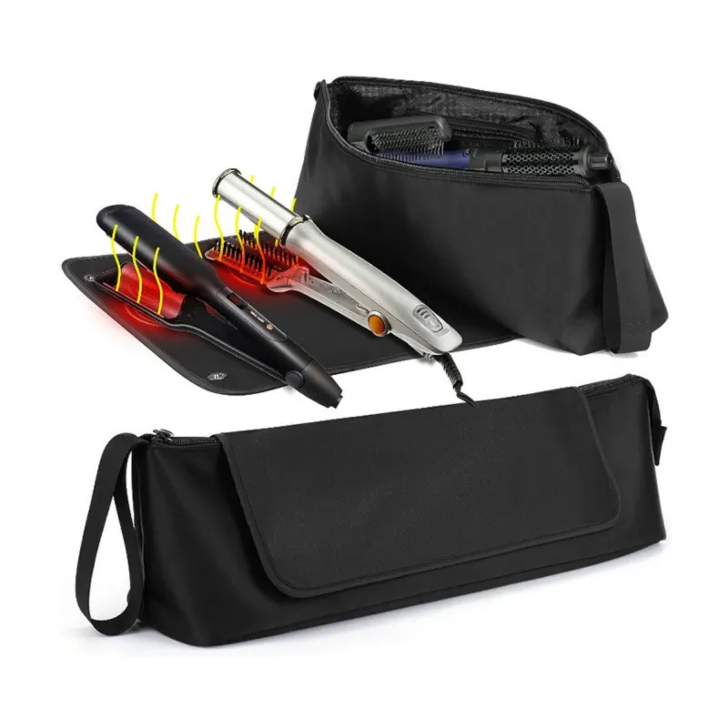 Anna-Kaci Hair Tool Organizer Bag with Heat-Resistant Mat and Multi-Pocket Storage Design made by Anna-Kaci