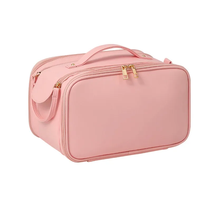 Anna-Kaci Multi-Compartment Travel Makeup Bag with Brush Holder and Transparent Pockets sold by Anna-Kaci
