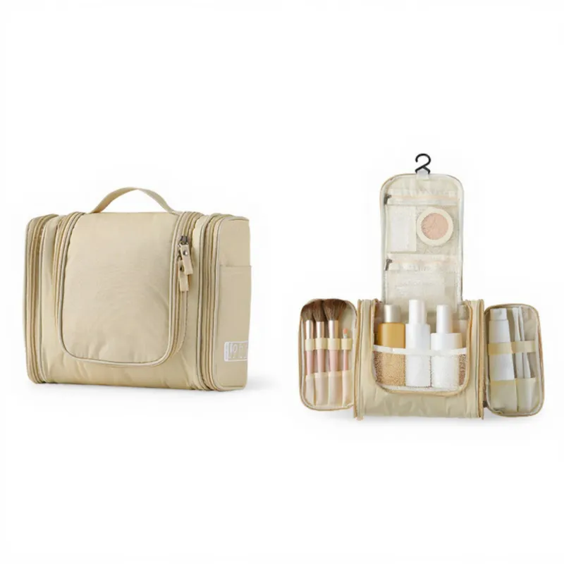 Anna-Kaci Hanging Travel Toiletry Bag with Multi-Compartment Design and Hook Organizer sold by Anna-Kaci