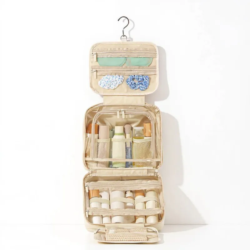 Anna-Kaci Hanging Toiletry Bag with Large Capacity and Transparent Mesh Compartments 12x8.5x4.5in sold by Anna-Kaci