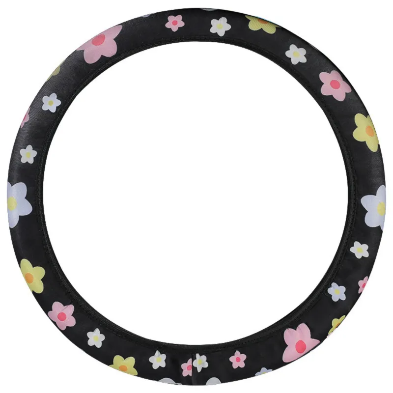 Anna-Kaci Plush Steering Wheel Cover with Floral Embroidered Pattern made by Anna-Kaci