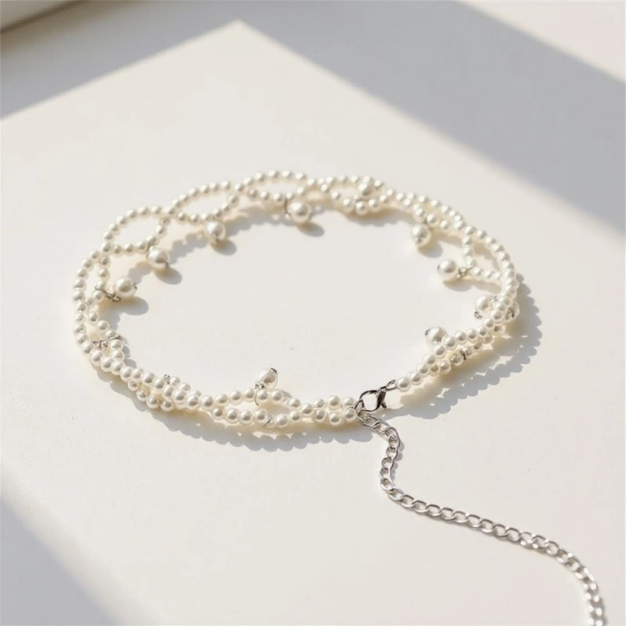 Anna-Kaci Women's Twisted Pearl Strand Waist Belt with Hanging Bead Details 47x1in sold by Anna-Kaci product image thumbnail 4
