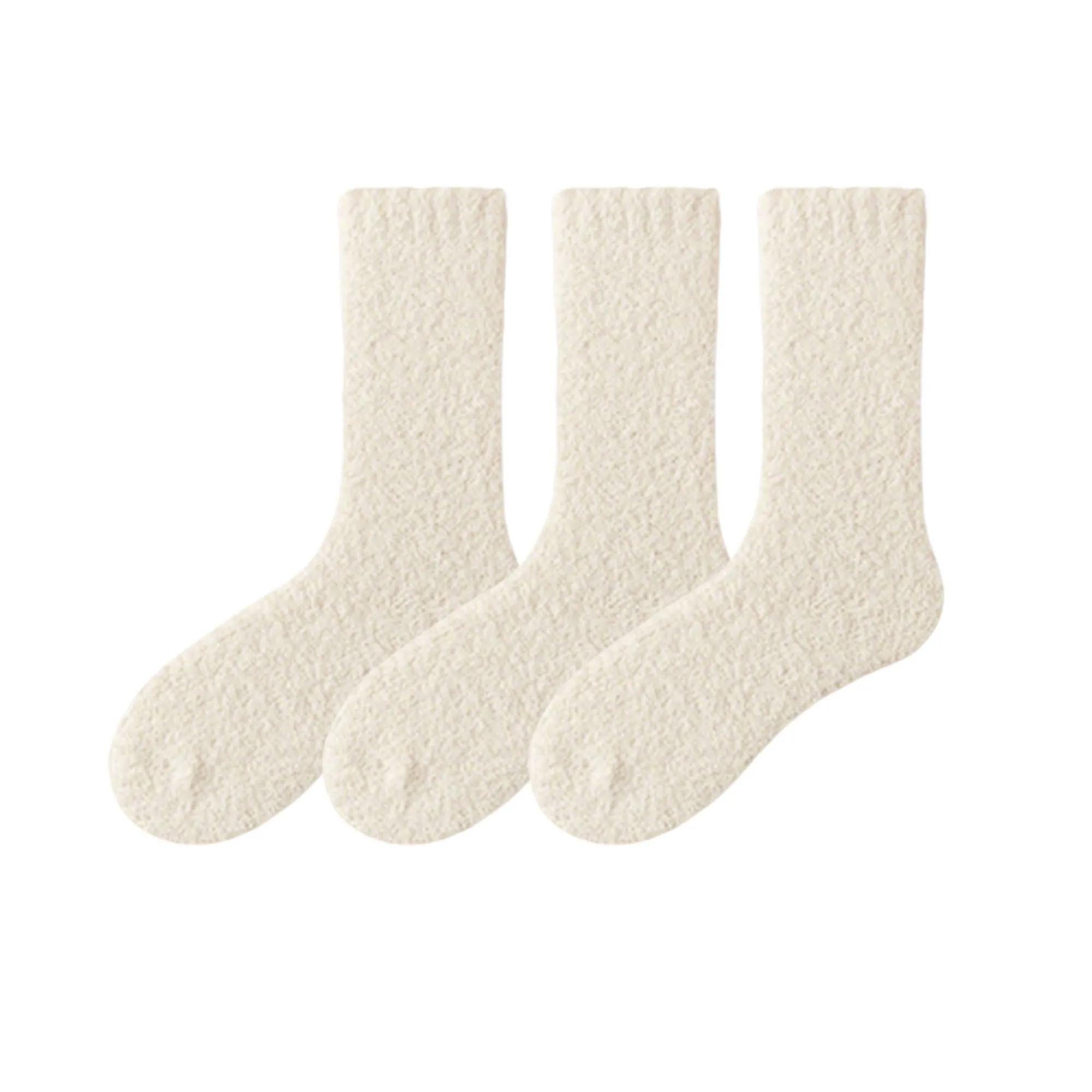 Anna-Kaci Women¡¯s Plush Crew Socks 3-Pair Set Soft High Pile Knit Warm Stretchy Cozy Winter Socks sold by Anna-Kaci