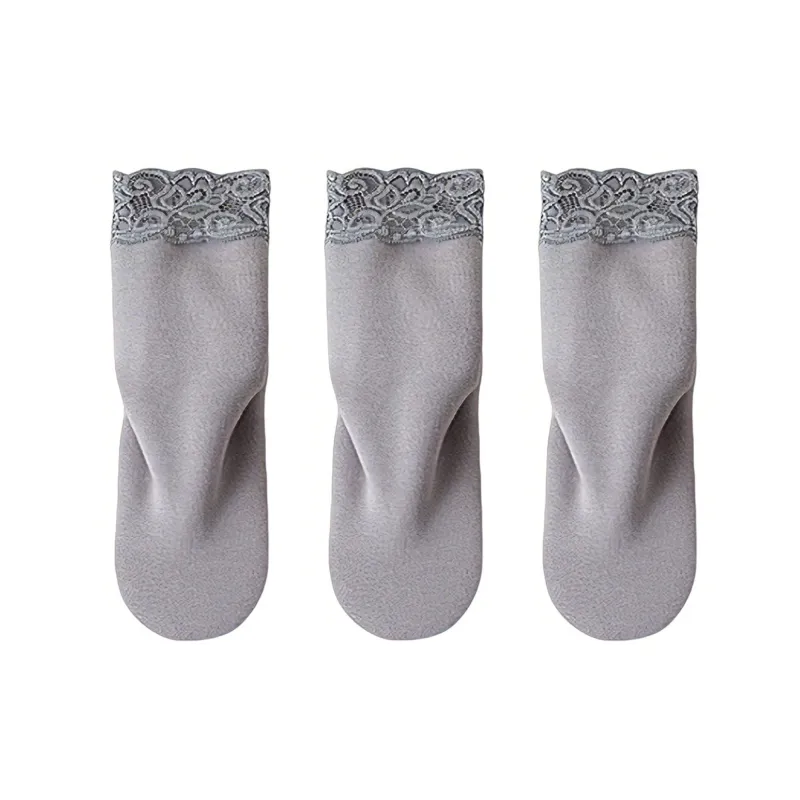 Anna-Kaci Women¡¯s Lace Trim Crew Socks 3-pair Set Soft Knit Stretchy Dress Socks with Decorative Cuff made by Anna-Kaci
