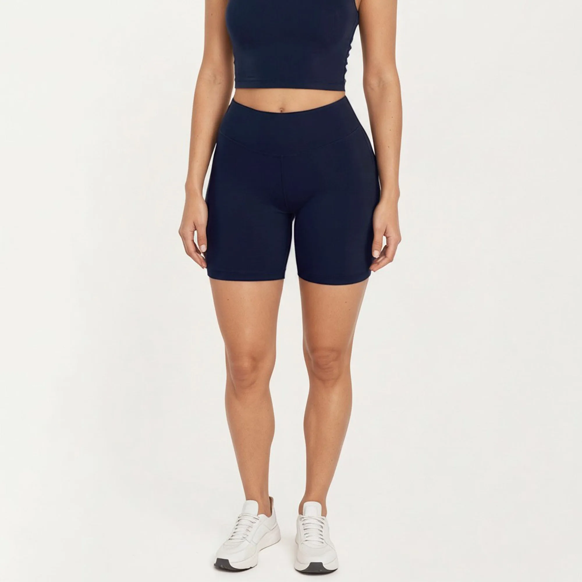 Anna-Kaci Women's High Waist Bike Shorts with Smooth Stretch Fabric Supportive Fit and Mid Length Design sold by Anna-Kaci product image thumbnail 2