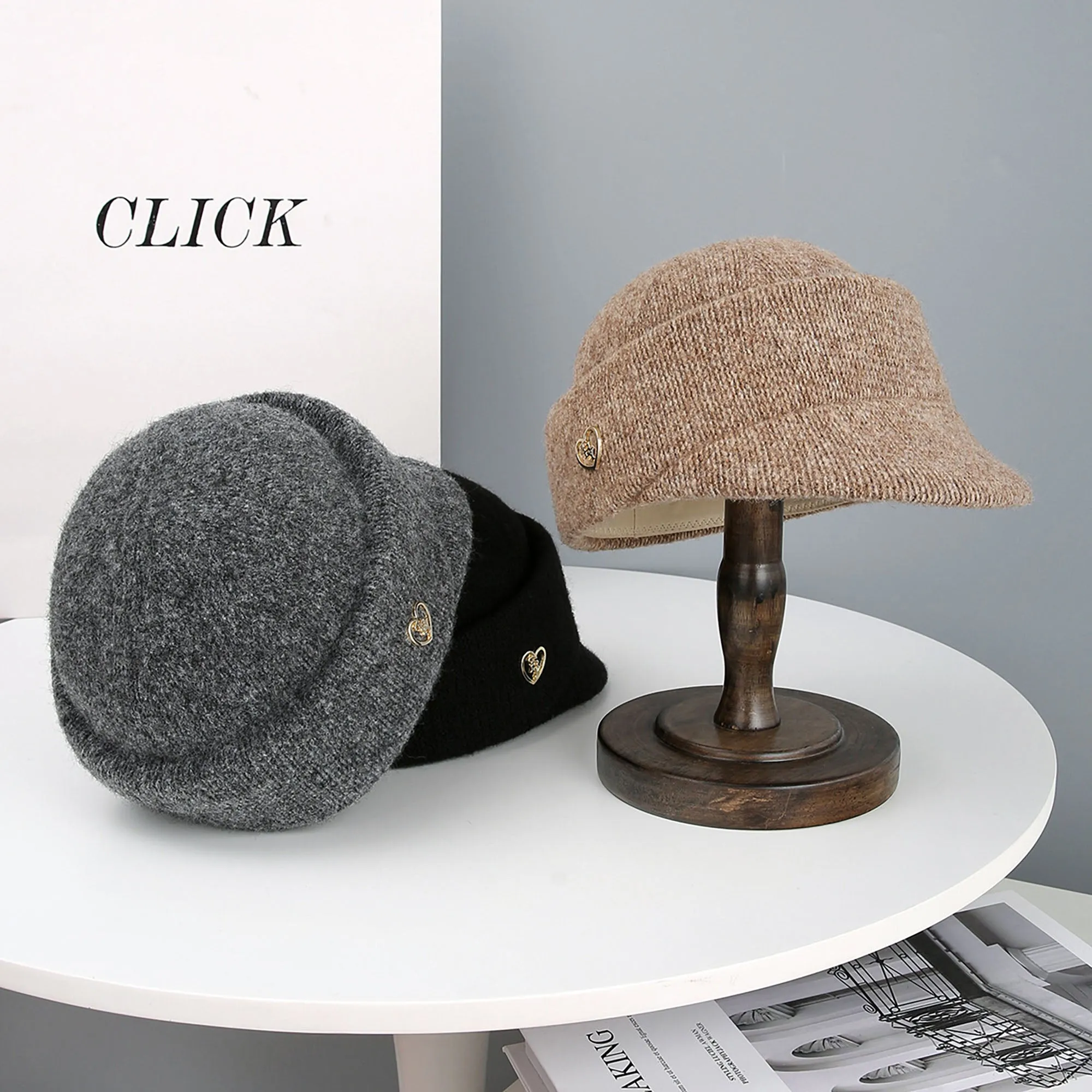 Anna-Kaci Women¡¯s Knit Cloche Hat with Structured Brim and Decorative Metal Accent sold by Anna-Kaci product image thumbnail 3