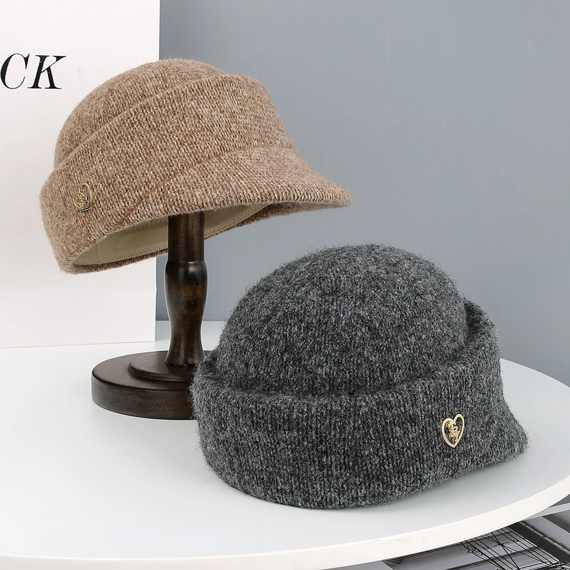 Anna-Kaci Women¡¯s Knit Cloche Hat with Structured Brim and Decorative Metal Accent sold by Anna-Kaci product image thumbnail 2