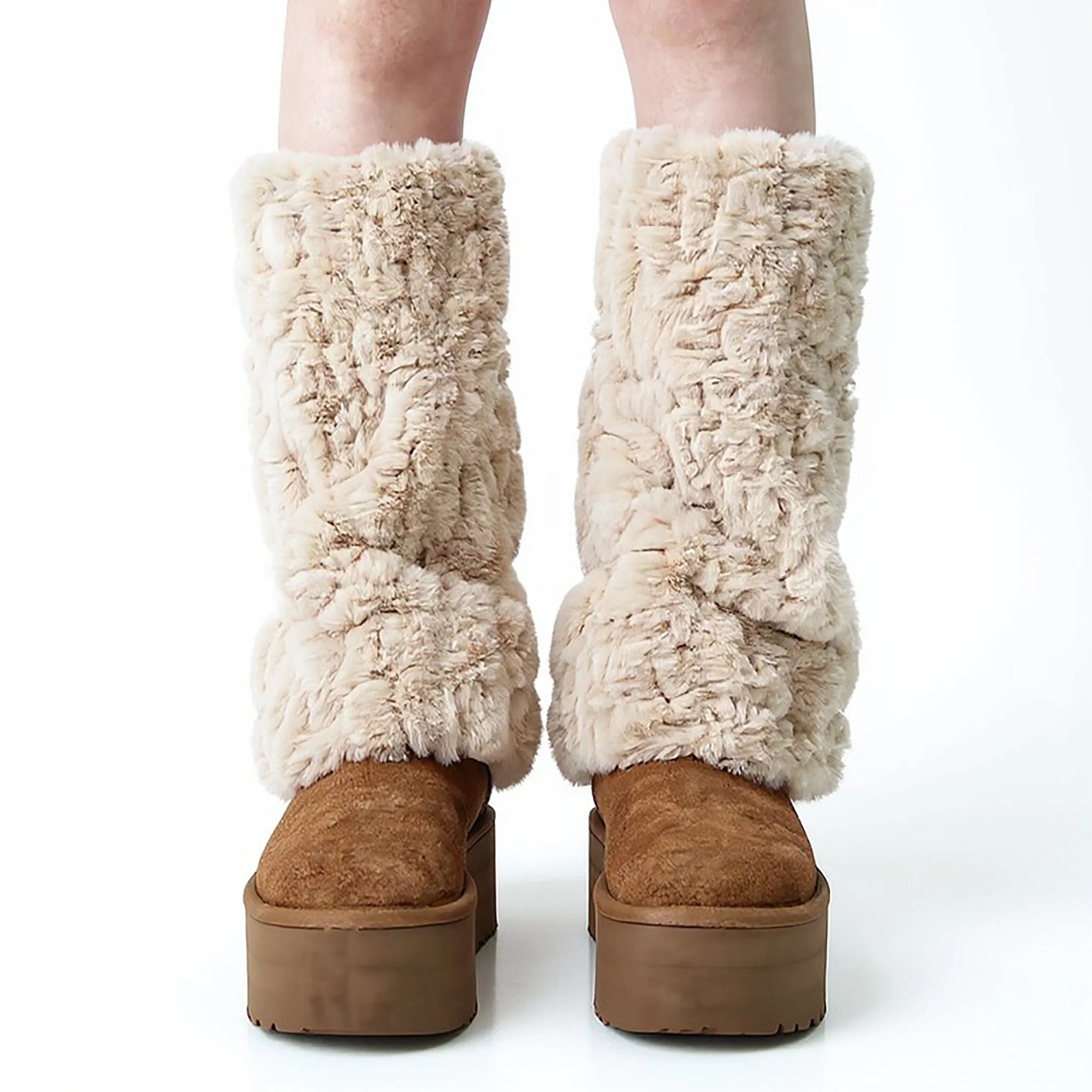 Anna-Kaci Women's Plush Faux Fur Leg Warmers with Soft Stretch Fit and Cozy Textured Finish sold by Anna-Kaci product image thumbnail 2