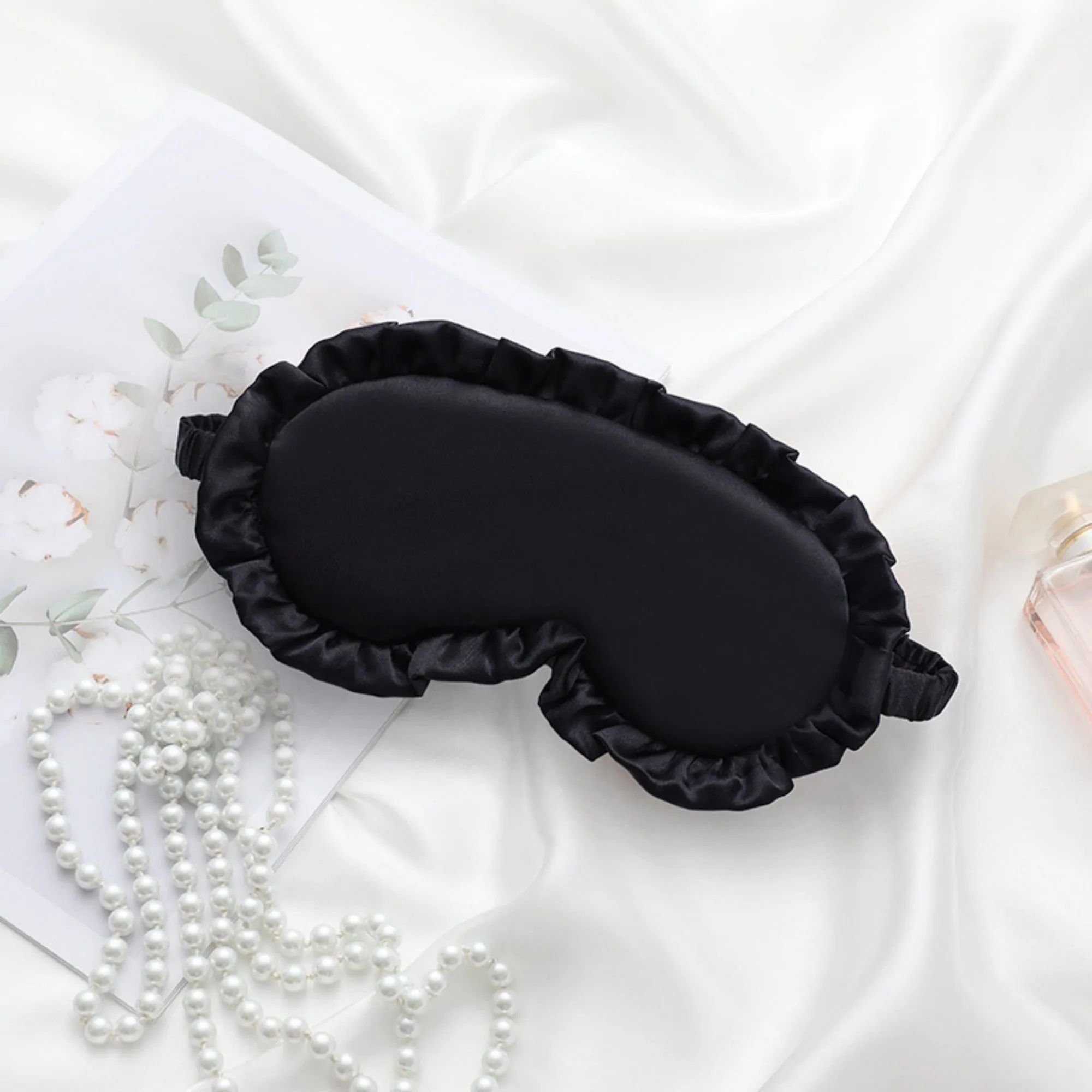 Anna-Kaci Women's 2-Piece Set Satin Sleep Eye Mask with Soft Padded Design and Elastic Strap for Comfortable Light Blocking sold by Anna-Kaci product image thumbnail 3