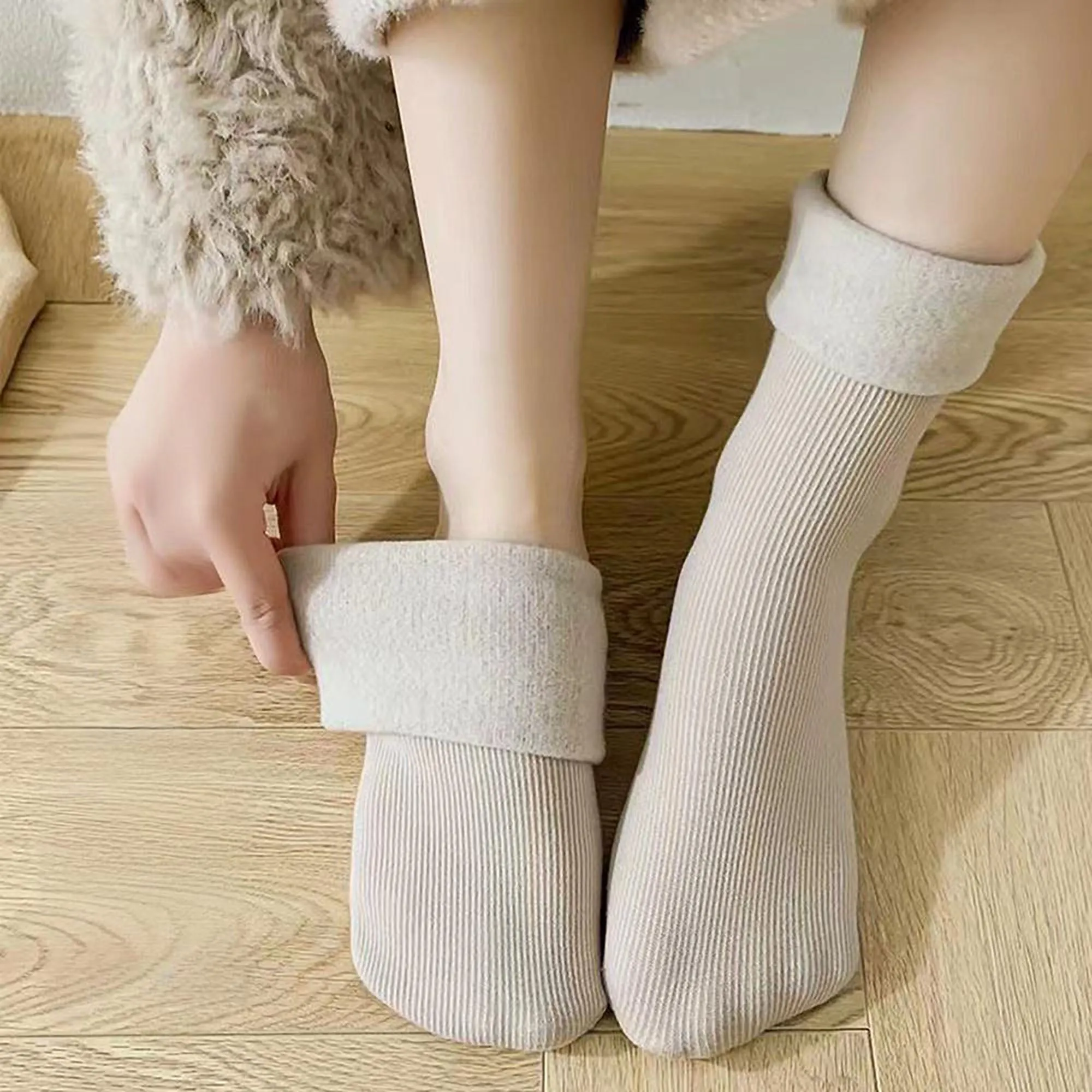 Anna-Kaci 3-Pair Soft Ribbed Crew Socks Set with Stretch Comfort Fabric, Reinforced Cuffs, Breathable Knit Design and Everyday Cozy Wear Giftable Pack sold by Anna-Kaci product image thumbnail 5