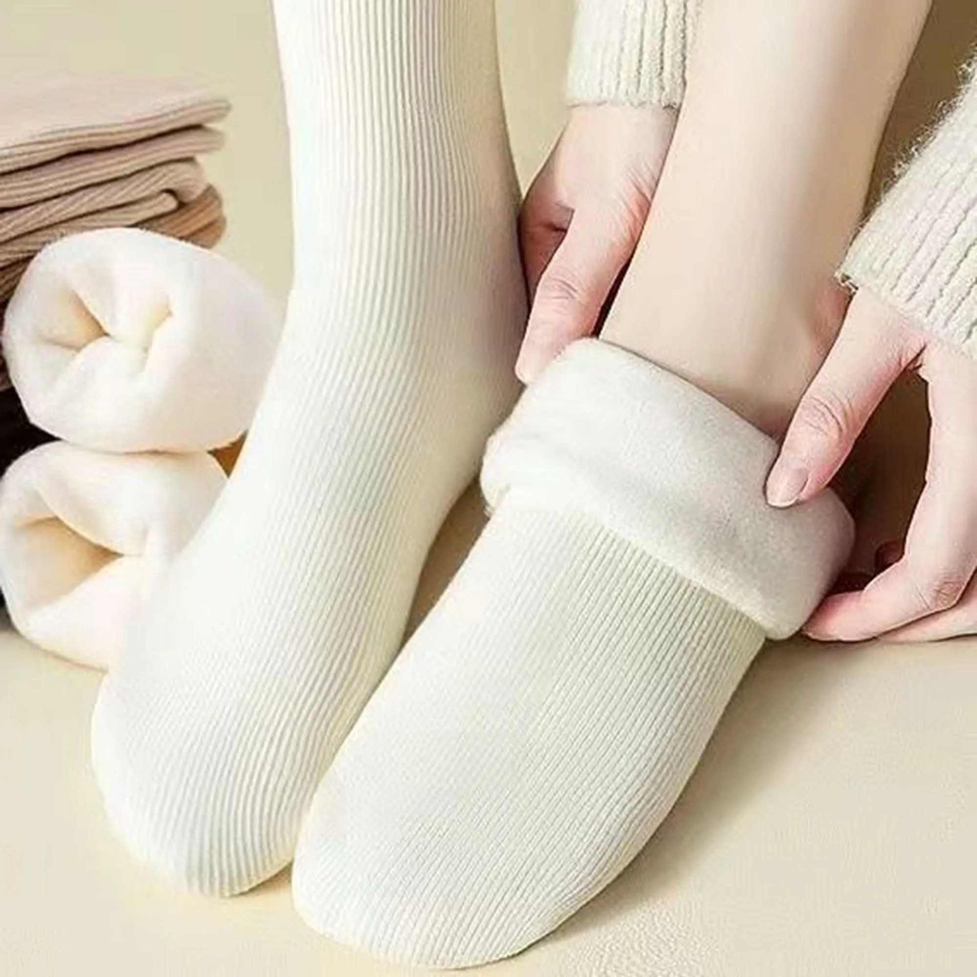 Anna-Kaci 3-Pair Soft Ribbed Crew Socks Set with Stretch Comfort Fabric, Reinforced Cuffs, Breathable Knit Design and Everyday Cozy Wear Giftable Pack sold by Anna-Kaci product image thumbnail 3