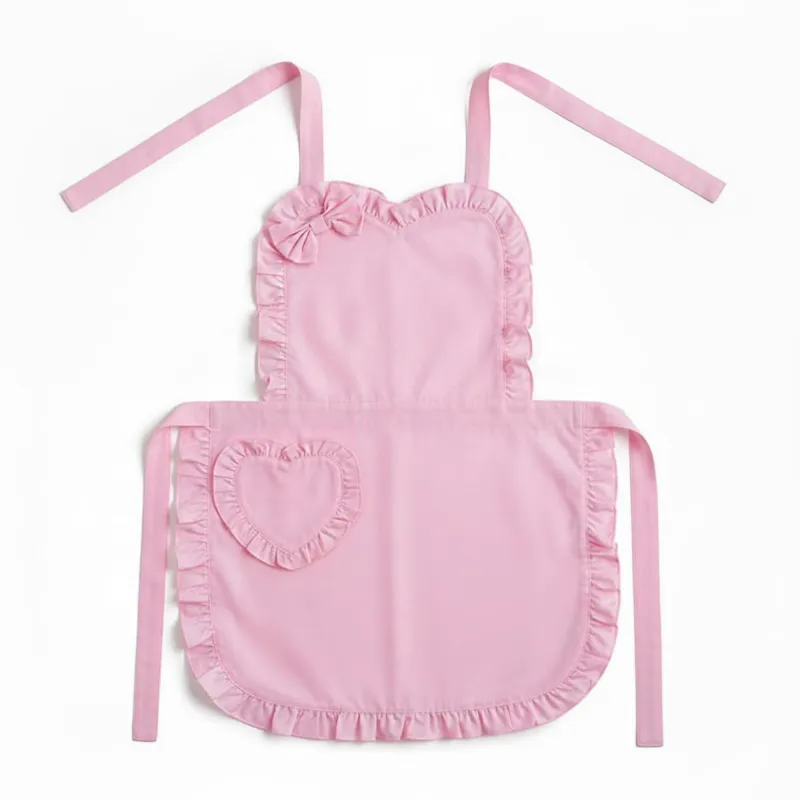 Anna-Kaci Ruffle Trim Valentine Heart Pocket Kitchen Apron with Adjustable Neck and Waist Ties made by Anna-Kaci