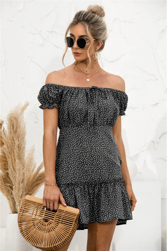 Off Shoulder Ruffle Mini Dress sold by Anna-Kaci
