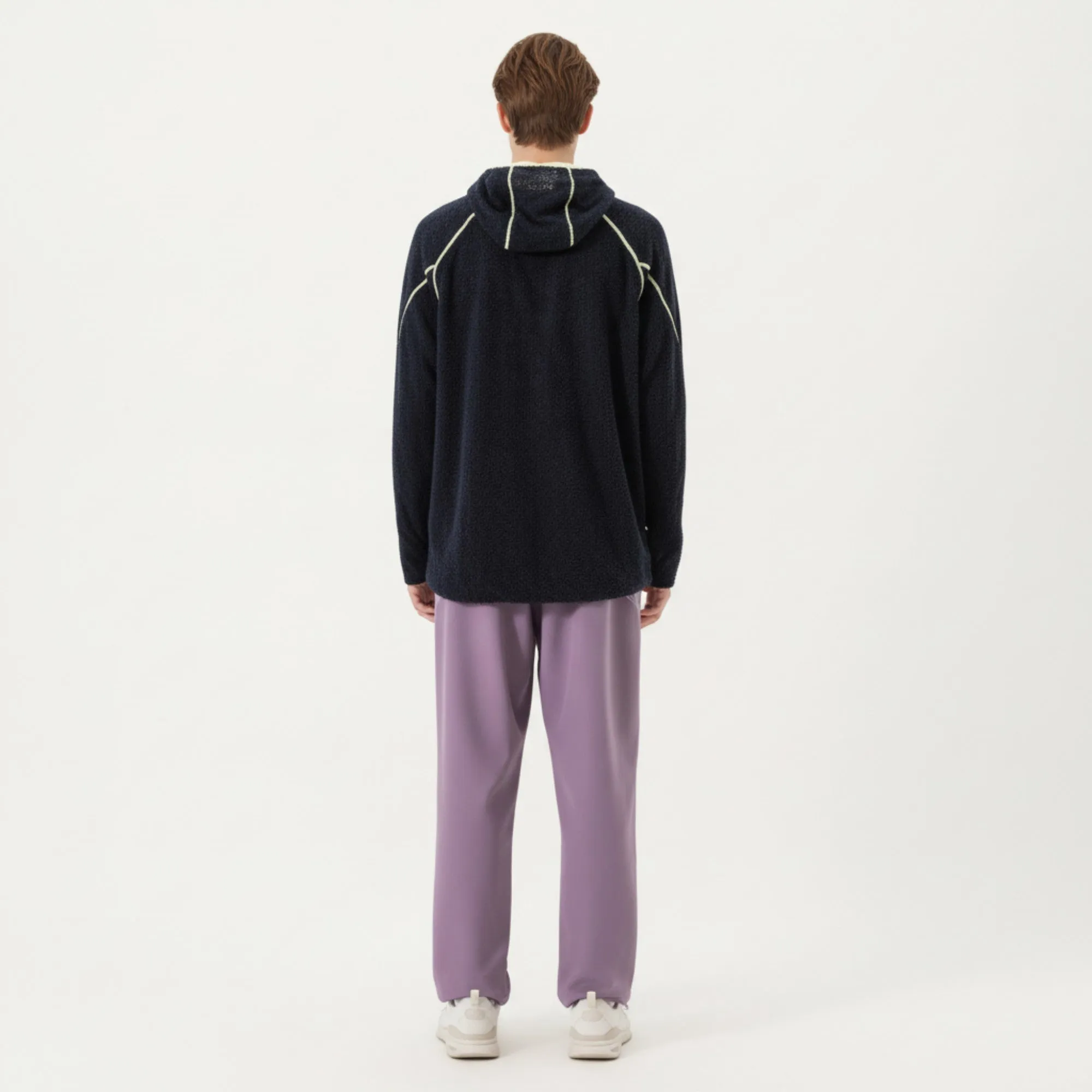 Anna-Kaci Active Men's Hooded Long Sleeve Pullover Top with Contrast Seam Detailing and Stretch Knit Construction sold by Anna-Kaci product image thumbnail 4