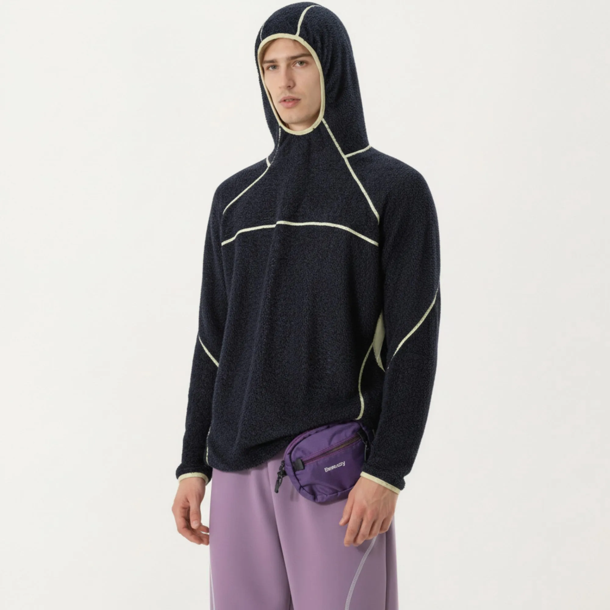 Anna-Kaci Active Men's Hooded Long Sleeve Pullover Top with Contrast Seam Detailing and Stretch Knit Construction sold by Anna-Kaci