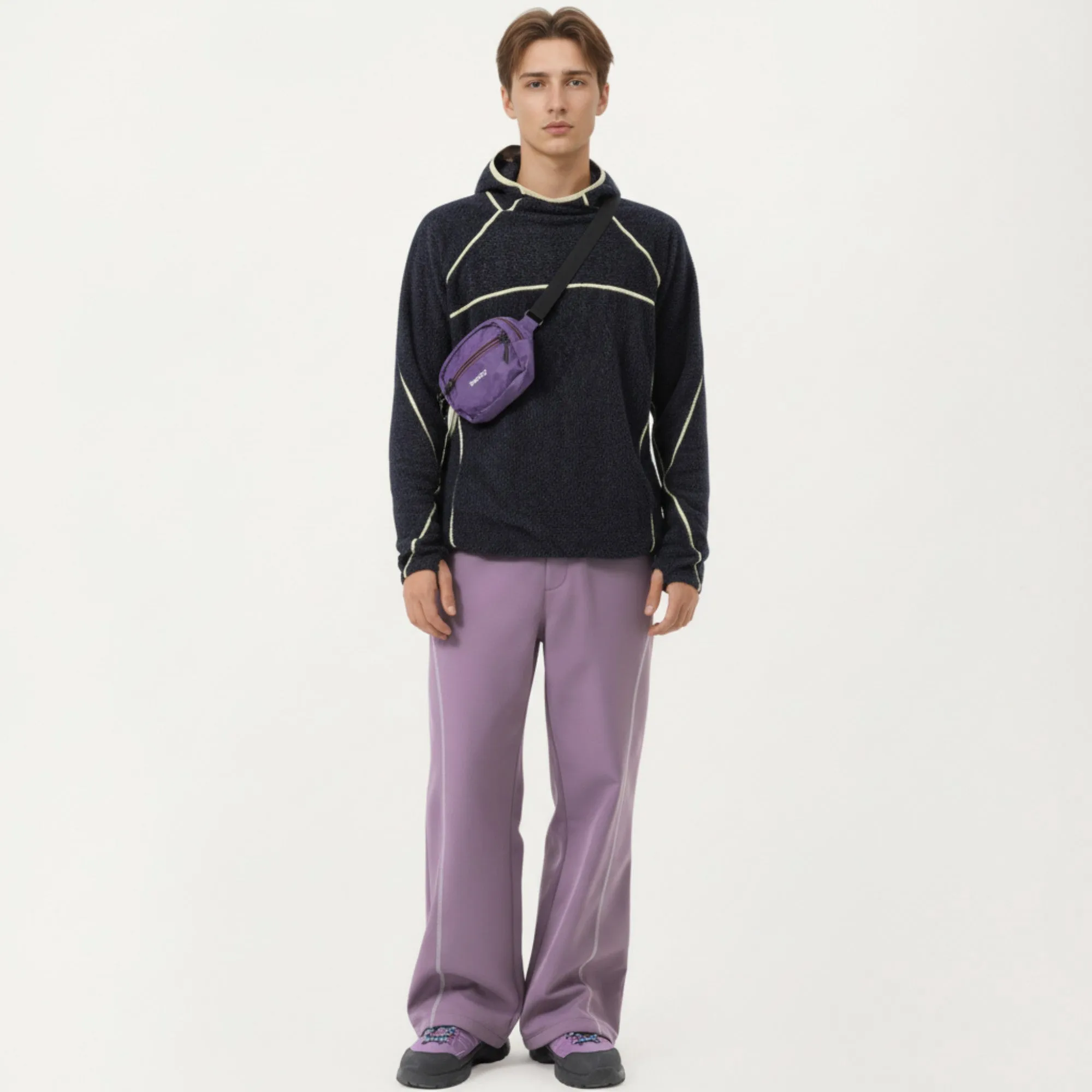 Anna-Kaci Active Men's Hooded Long Sleeve Pullover Top with Contrast Seam Detailing and Stretch Knit Construction sold by Anna-Kaci product image thumbnail 3