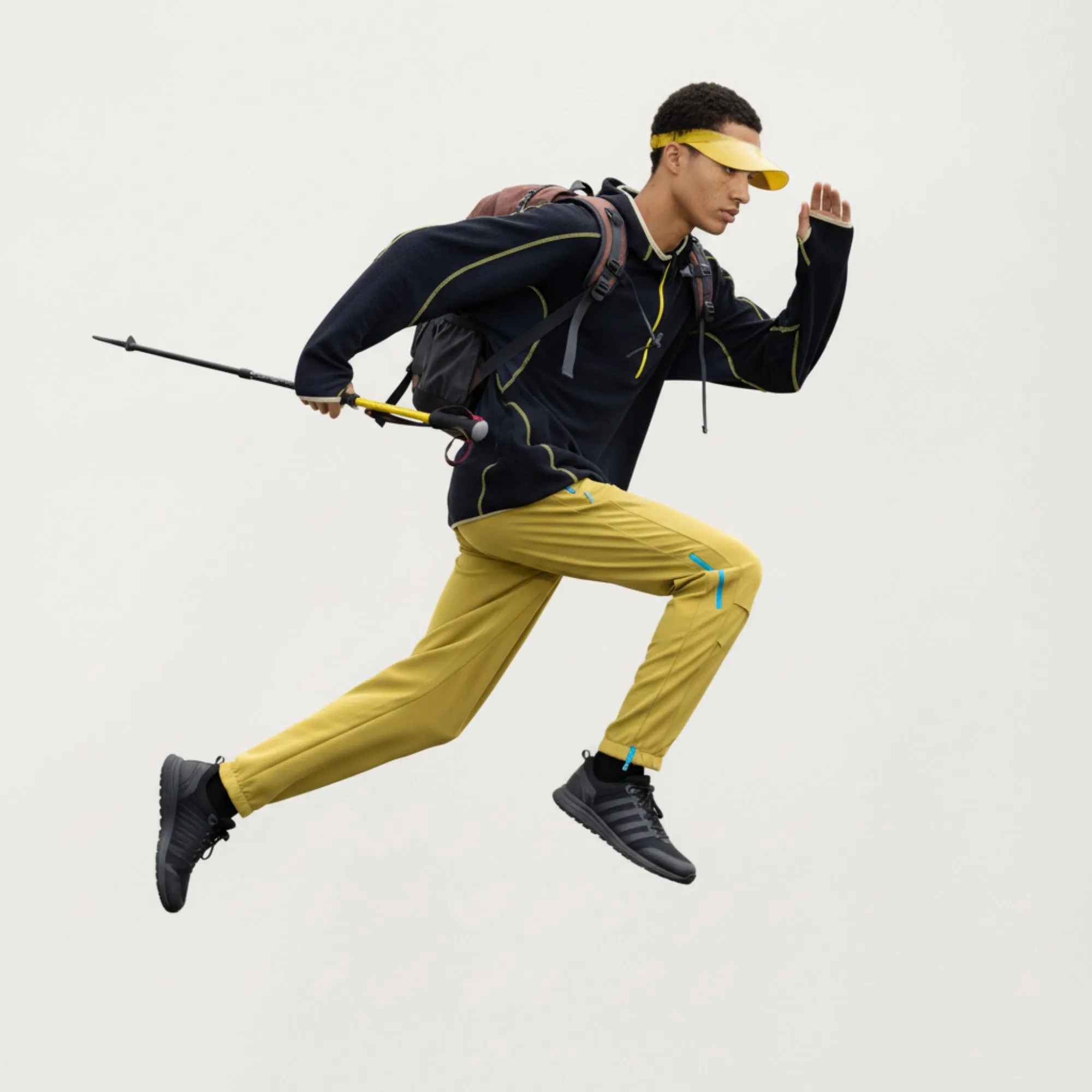 Anna-Kaci Active Men's Hooded Long Sleeve Pullover Top with Half Zip Front and Contrast Seam Detailing sold by Anna-Kaci product image thumbnail 4