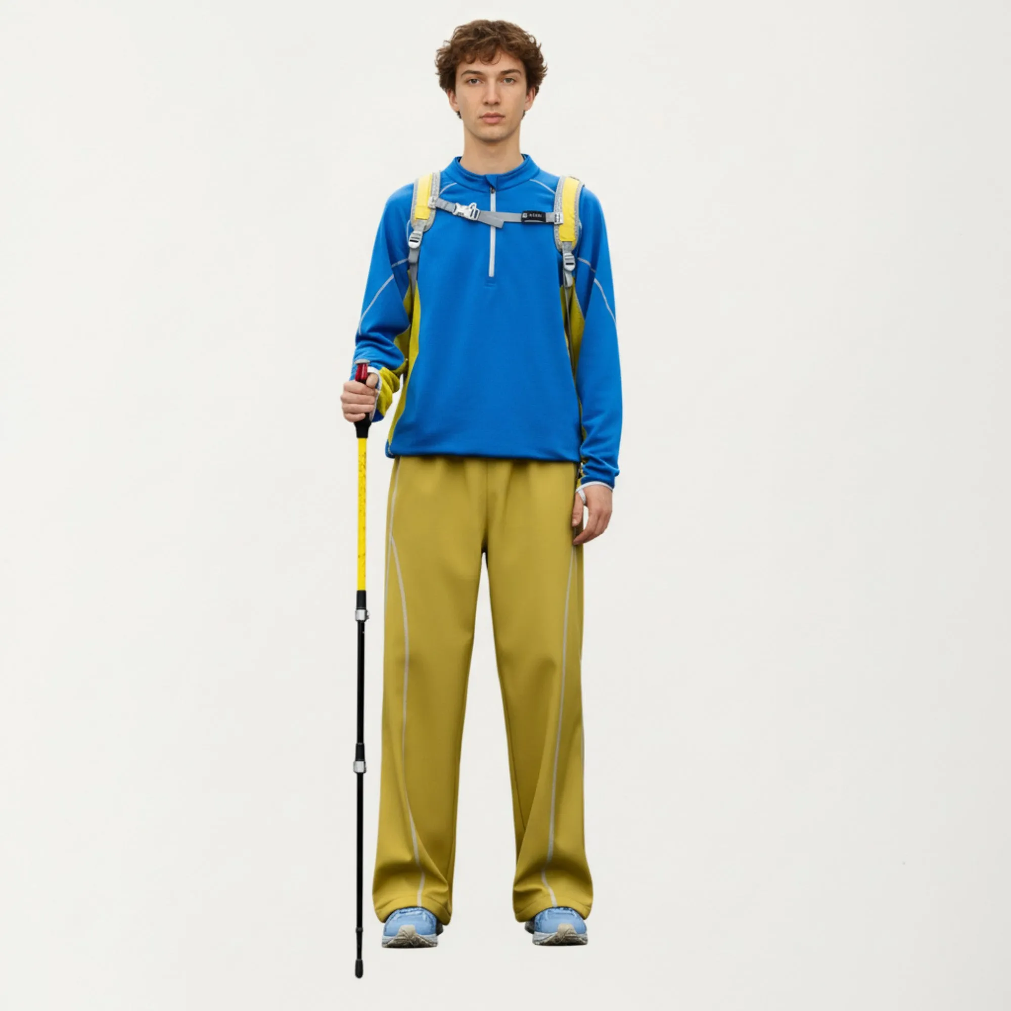 Anna-Kaci Active Men's Long Sleeve Half Zip Pullover Top with Textured Knit Fabric and Contrast Panel Detailing sold by Anna-Kaci product image thumbnail 3