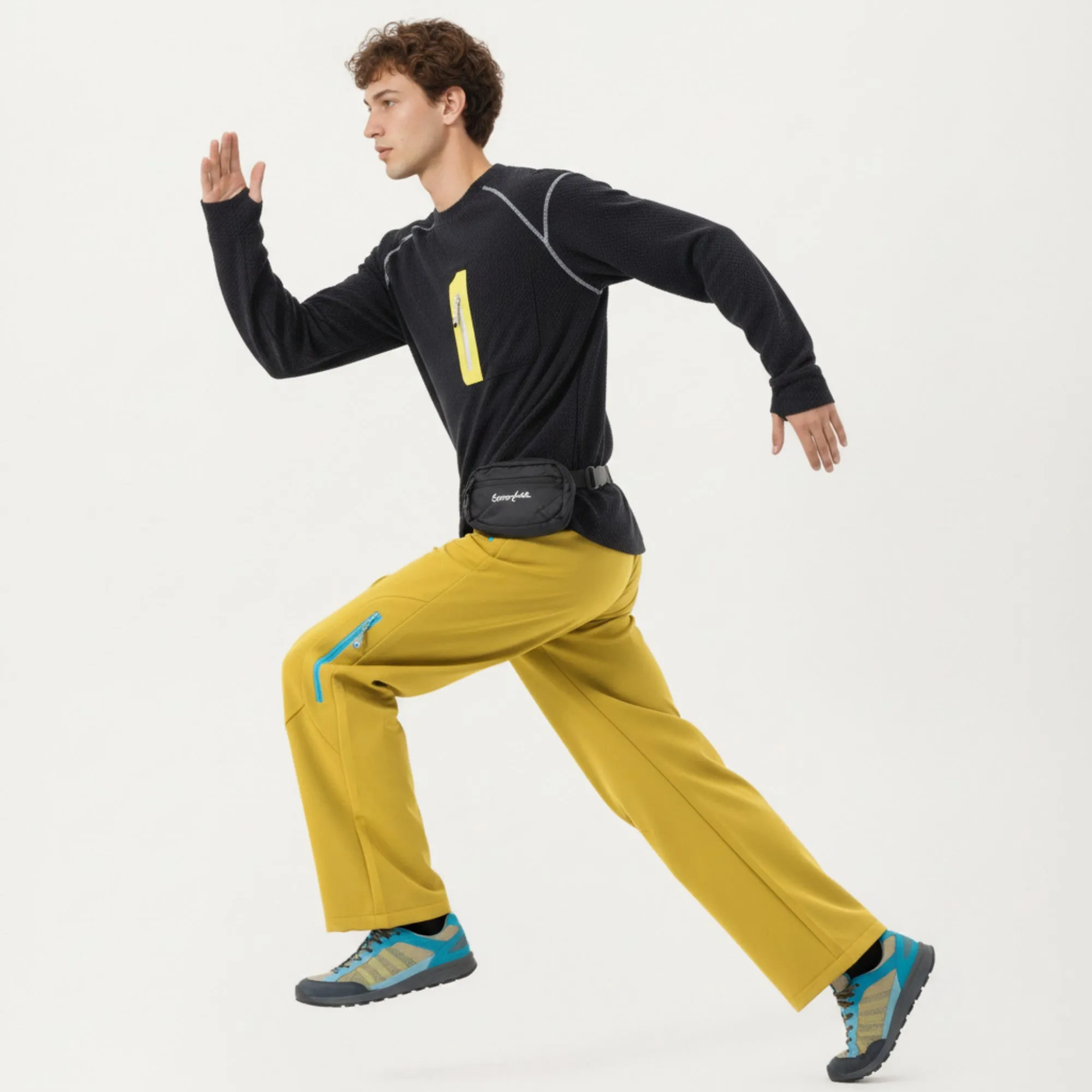 Anna-Kaci Active Men's Long Sleeve Crew Neck Pullover Top with Textured Knit Fabric and Zipper Chest Pocket sold by Anna-Kaci product image thumbnail 4