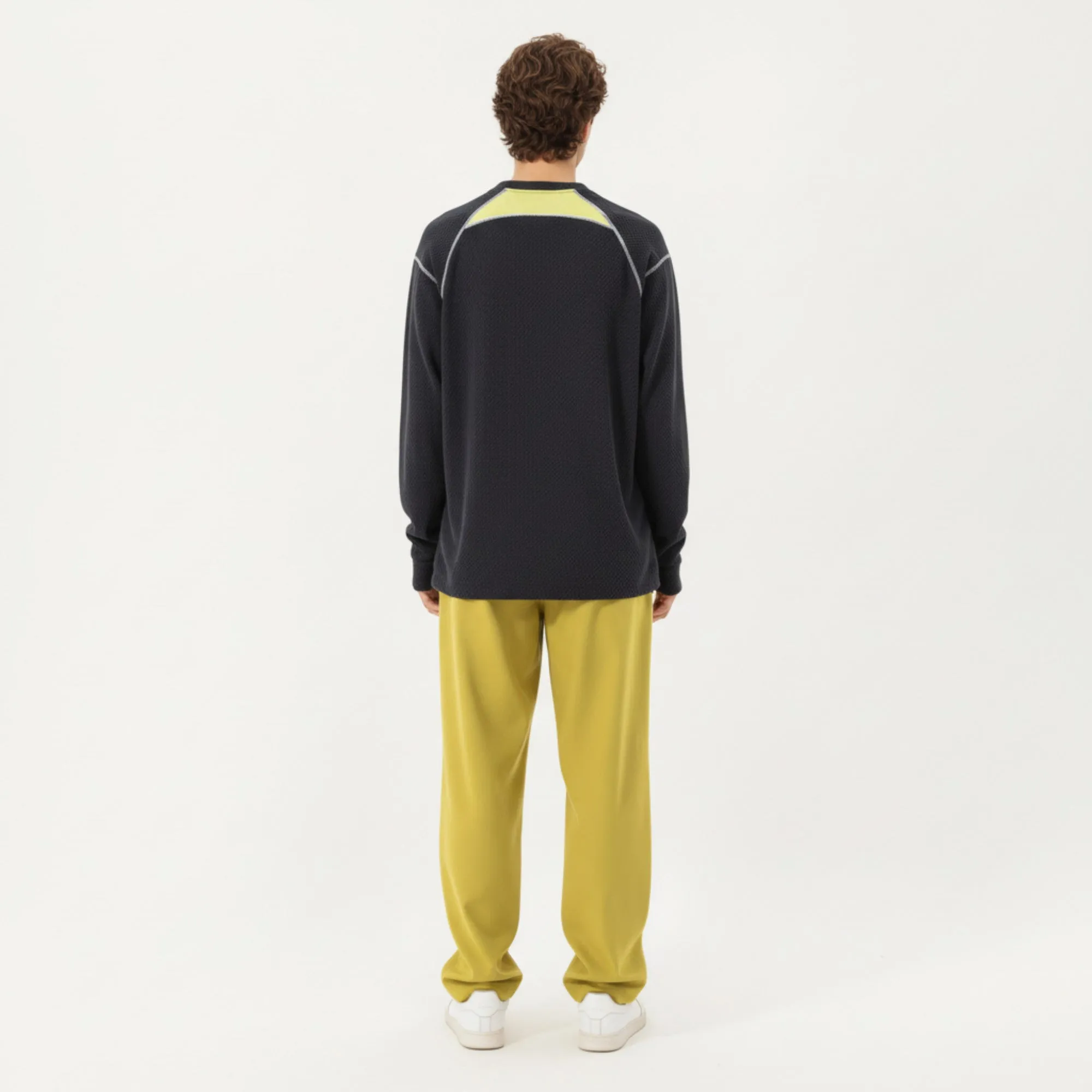 Anna-Kaci Active Men's Long Sleeve Crew Neck Pullover Top with Textured Knit Fabric and Zipper Chest Pocket sold by Anna-Kaci product image thumbnail 3