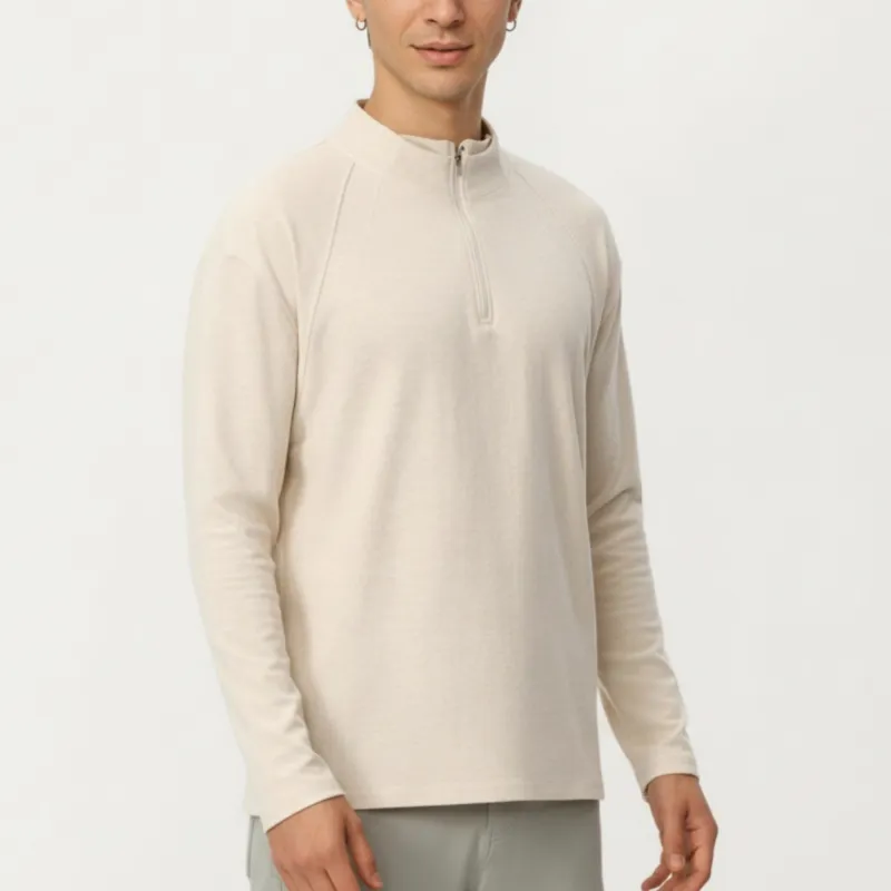 Anna-Kaci Active Men's Long Sleeve Half Zip Pullover Top with Lightweight Stretch Knit Fabric sold by Anna-Kaci