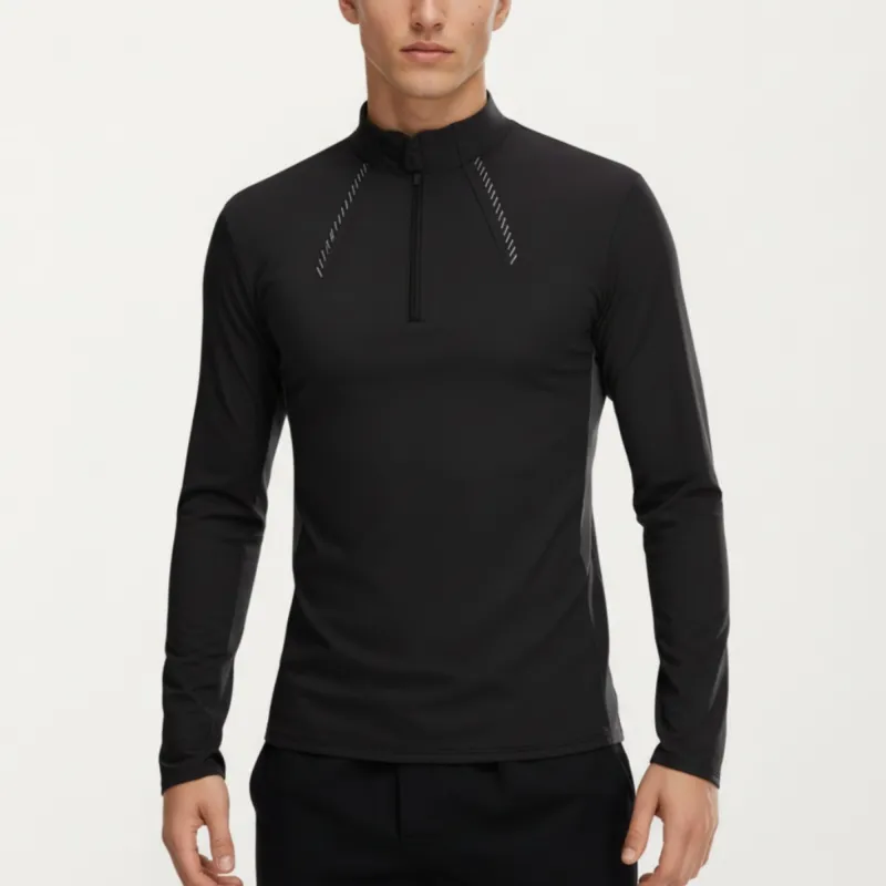 Anna-Kaci Active Men's Long Sleeve Half Zip Performance Top with Lightweight Stretch Knit Fabric sold by Anna-Kaci