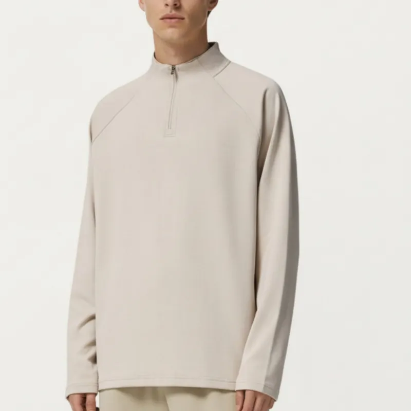 Anna-Kaci Men's Long Sleeve Quarter Zip Pullover with Mock Neck and Relaxed Athletic Fit made by Anna-Kaci