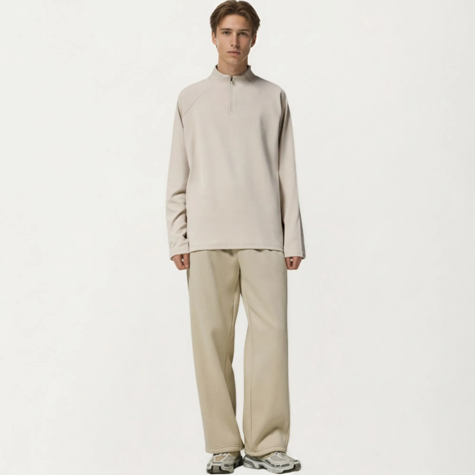 Anna-Kaci Men's Long Sleeve Quarter Zip Pullover with Mock Neck and Relaxed Athletic Fit sold by Anna-Kaci product image thumbnail 2