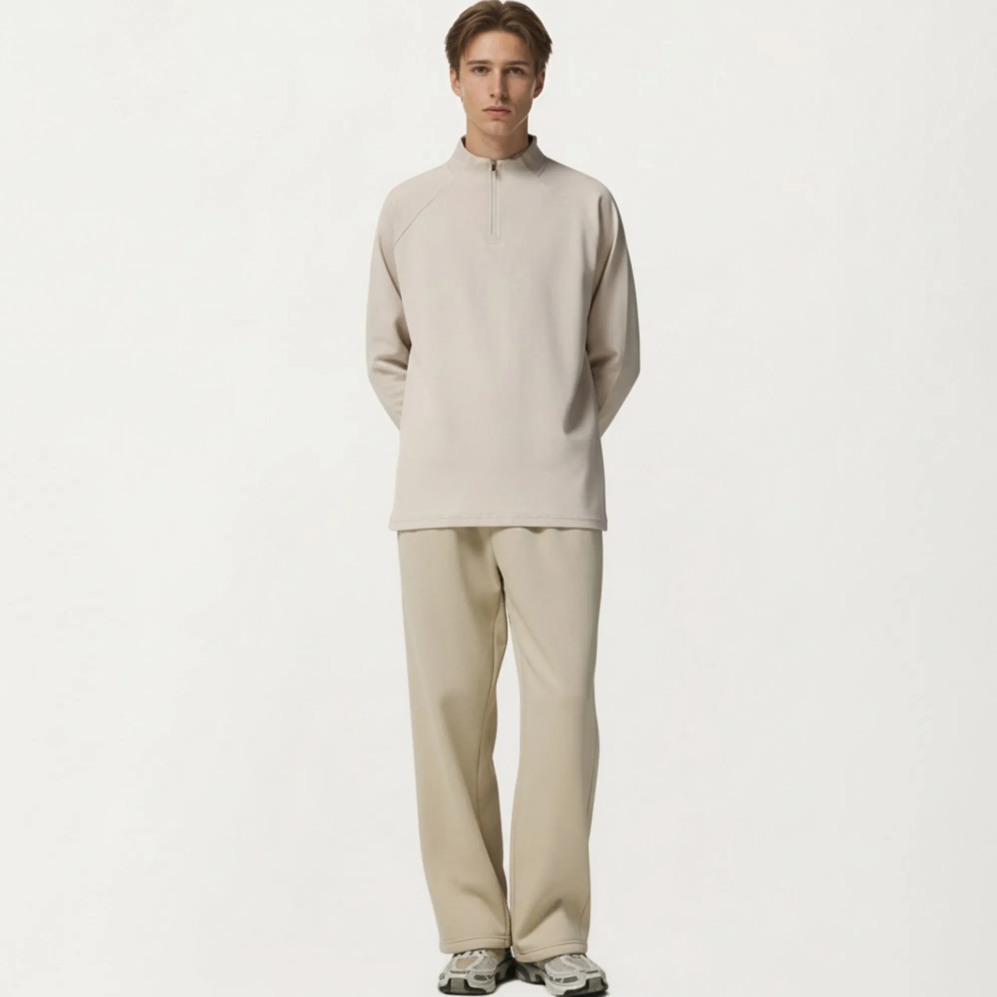 Anna-Kaci Men's Long Sleeve Quarter Zip Pullover with Mock Neck and Relaxed Athletic Fit sold by Anna-Kaci product image thumbnail 3