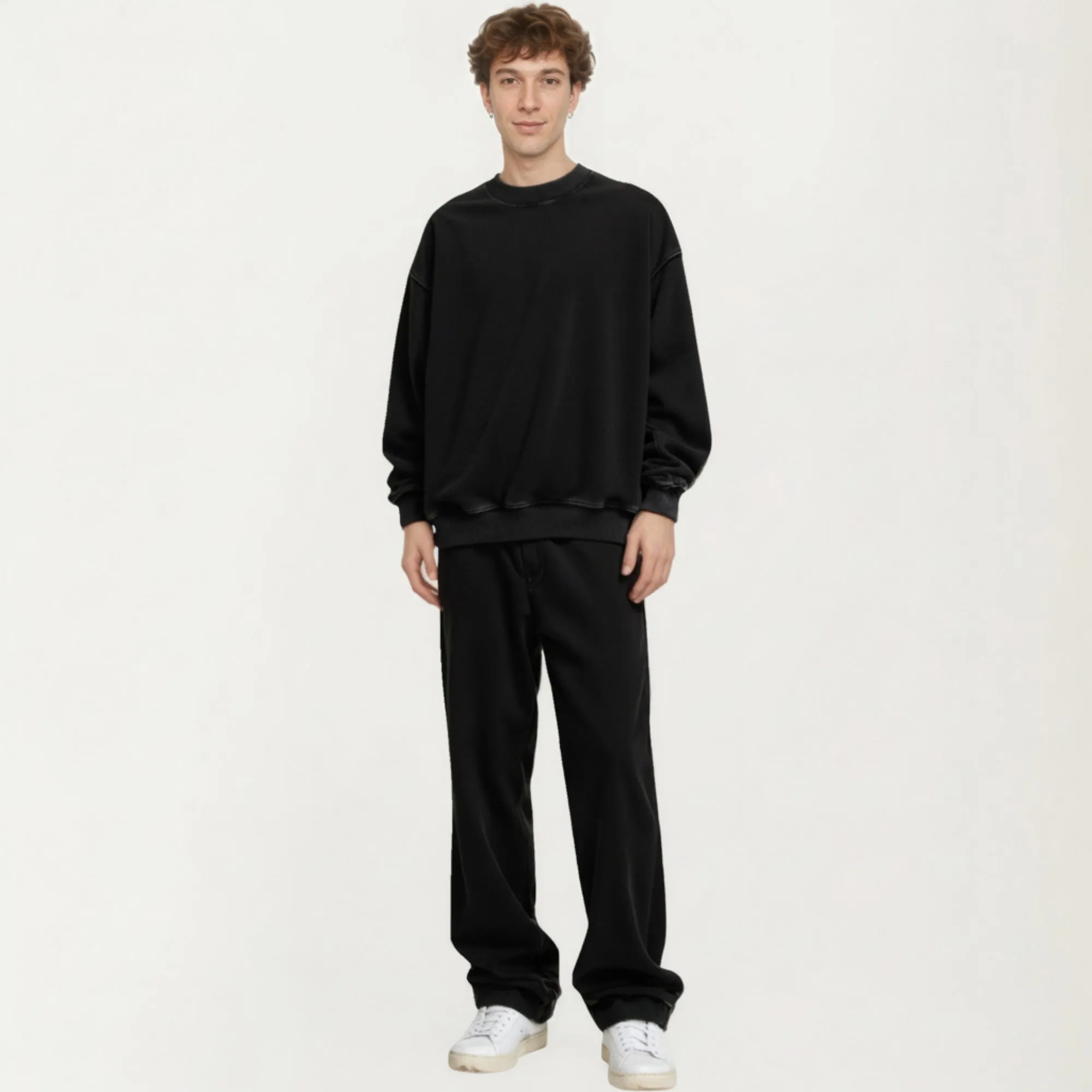 Anna-Kaci Men's Crewneck Sweatshirt with Ribbed Trim and Relaxed Fit sold by Anna-Kaci product image thumbnail 3